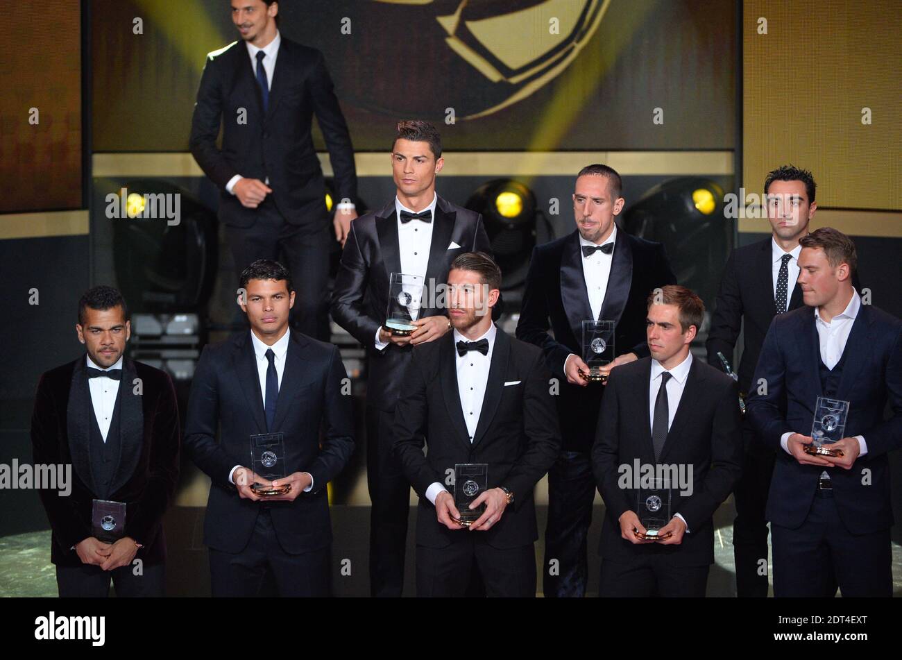 FIFA Ballon d'Or 2013 Trophäe in der Kongresshalle Zürich, Schweiz am 13. Januar 2014. Foto von Christian Liewig/ABACAPRESS.COM Stockfoto