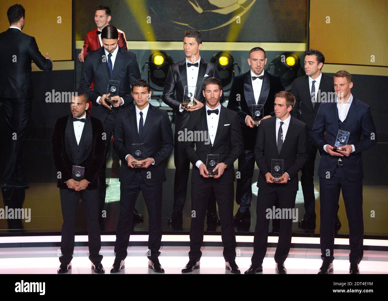 FIFA Ballon d'Or 2013 Trophäe in der Kongresshalle Zürich, Schweiz am 13. Januar 2014. Foto von Christian Liewig/ABACAPRESS.COM Stockfoto