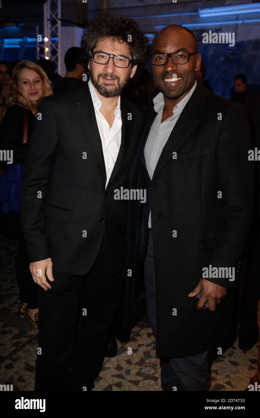 Radu Mihaileanu und Lucien Jean-Baptiste bei der Lacoste Party in Paris, Frankreich am 17. Januar 2014. Foto von Jerome Domine/ABACAPRESS.COM Stockfoto