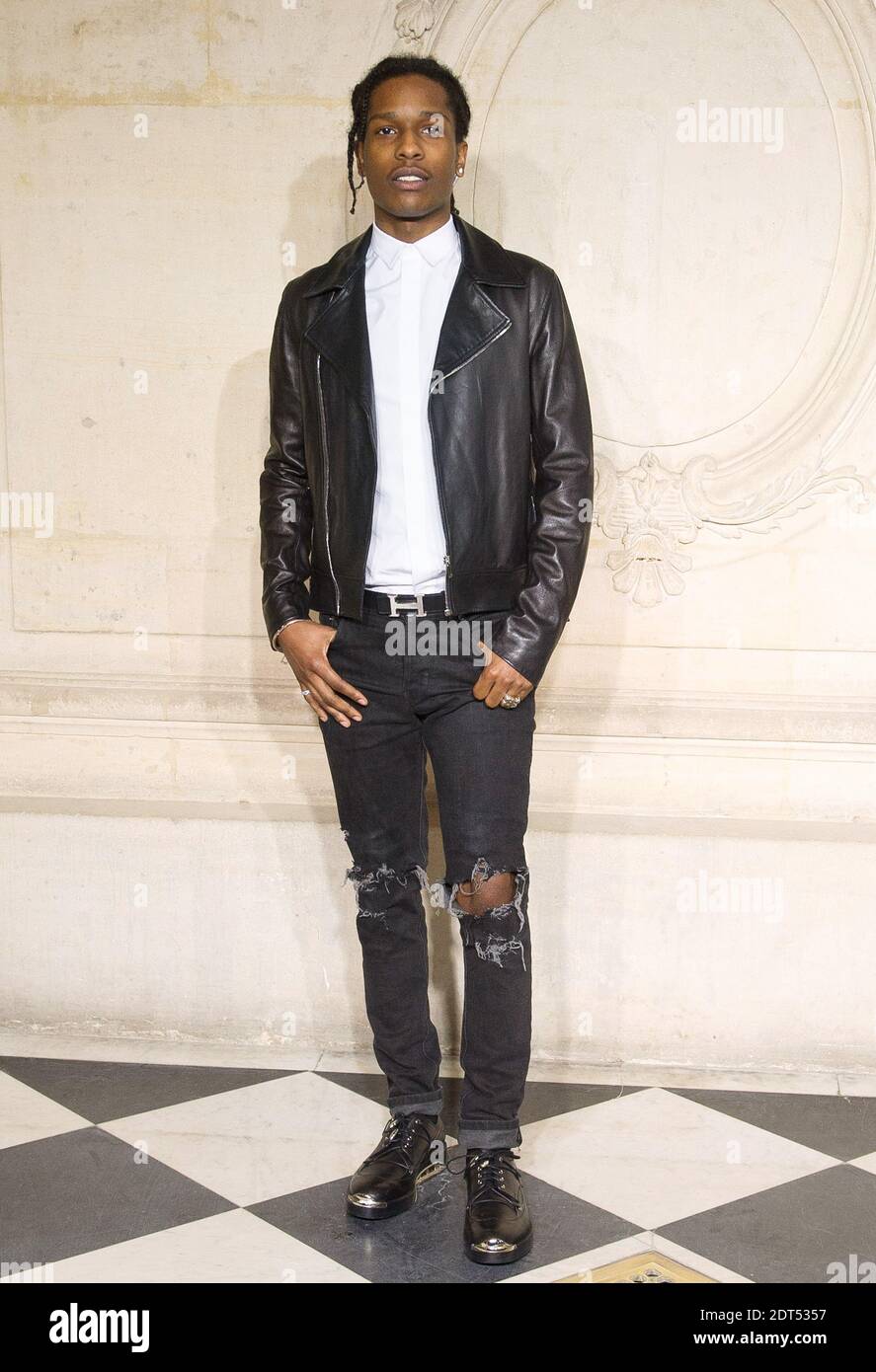 ASAP Rocky kommt für die Christian Dior Frühjahr-Sommer 2014 Haute-Couture Kollektion Show im Musee Rodin, in Paris, Frankreich am 20. Januar 2014 statt. Foto Christophe Guibbaud/ABACAPRESS.COM Stockfoto