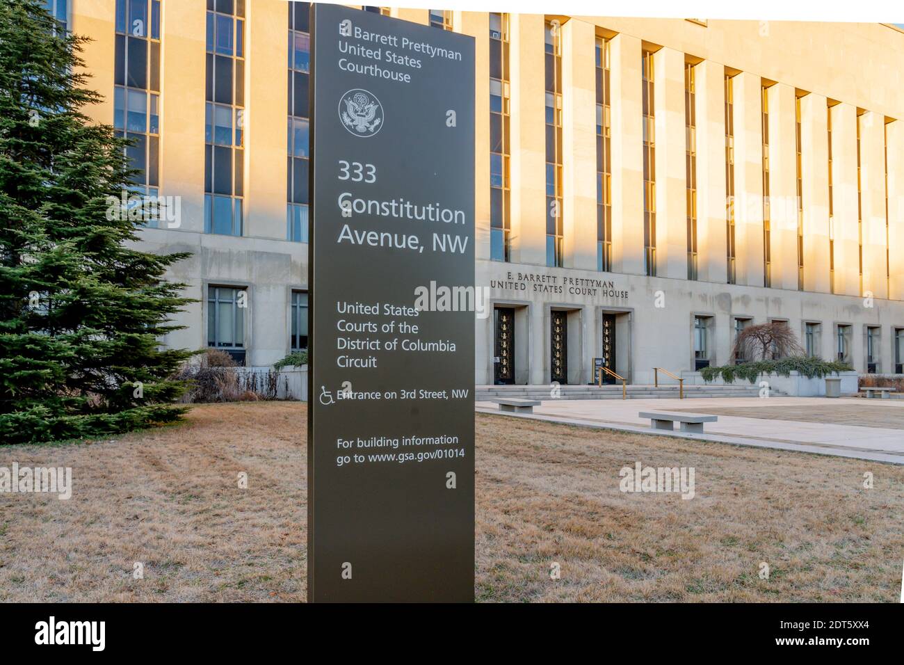 Washington D.C., USA - 12. Januar 2020: Unterschrift des United States District Court for the District of Columbia in Washington D.C., USA Stockfoto