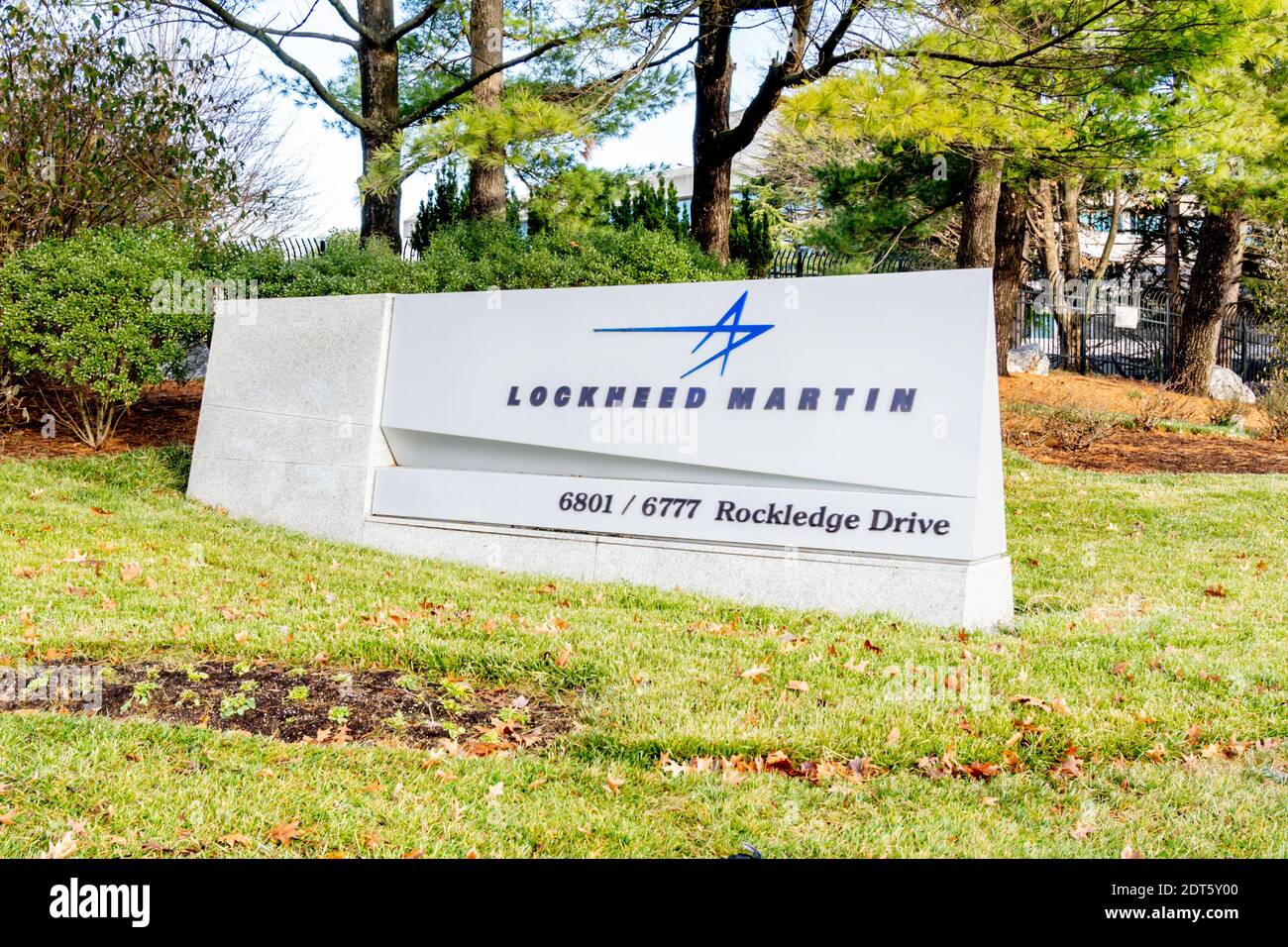Bethesda, Maryland, USA, 12. Januar 2020: Zeichen der Lockheed Martin Corporation in Maryland, USA. Stockfoto
