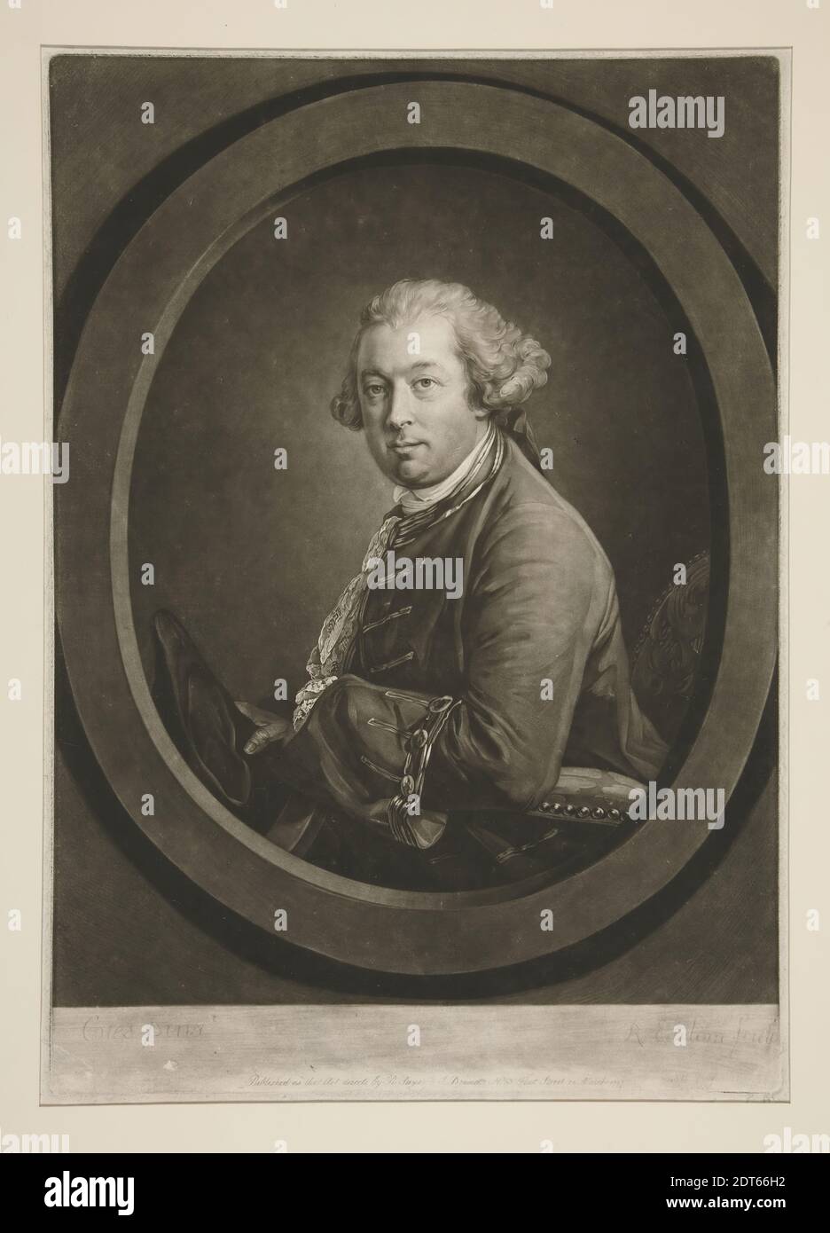 Künstler: Richard Earlom, Brite, 1743–1822, nach: Coles, Thomas Pownall, Mezzotint-Stich, erster Zustand von 2, Proof vor Titelbuchstaben, Blatt: 42.5 × 31 cm (16 3/4 × 12 3/16 in.), Made in United Kingdom, Britisch, 18. Jahrhundert, Werke auf Papier - Drucke Stockfoto