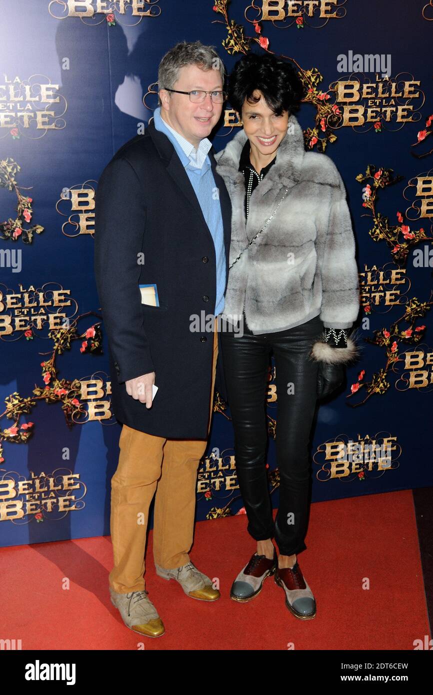 Farida Khelfa und Henri Seydoux bei der Premiere von "La Belle et la Bete" in der Gaumont Opera in Paris, Frankreich am 9. Februar 2014. Foto von Alban Wyters/ABACAPRESS.COM Stockfoto
