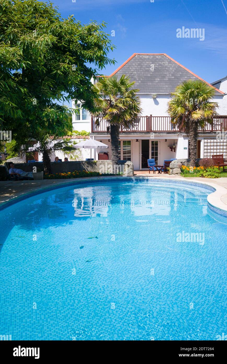 Außenpool im White House Hotel On Herm Insel in den Kanalinseln Großbritannien Stockfoto