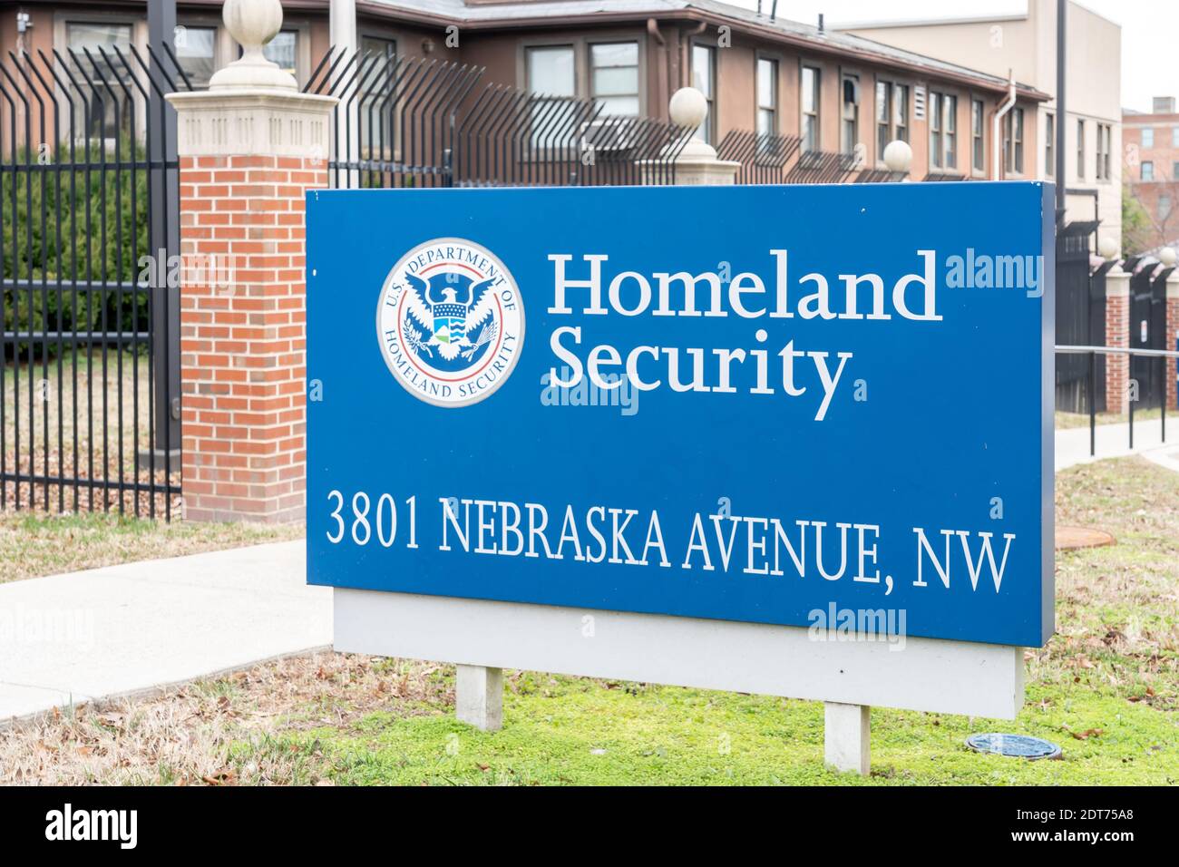 Heimatschutz (DHS) Zeichen in Washington, D.C. USA. Stockfoto