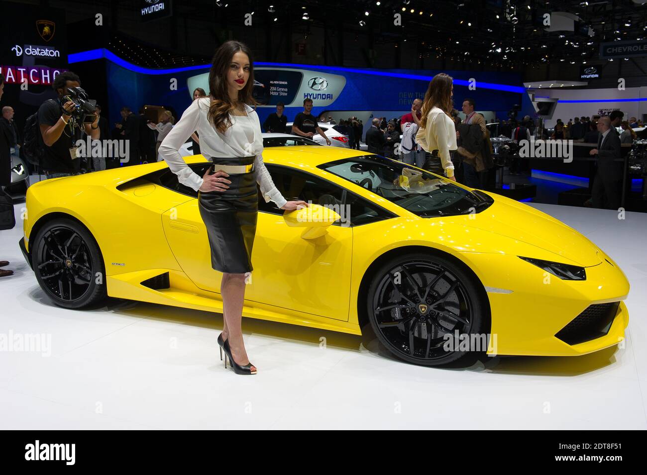 Lamborghini Huracan 610-4 im Rahmen des 83. Internationalen Genfer Autosalons am 4. März 2014 in Genf, Schweiz. Foto von Gilles Bertrand/ABACAPRESS.COM Stockfoto