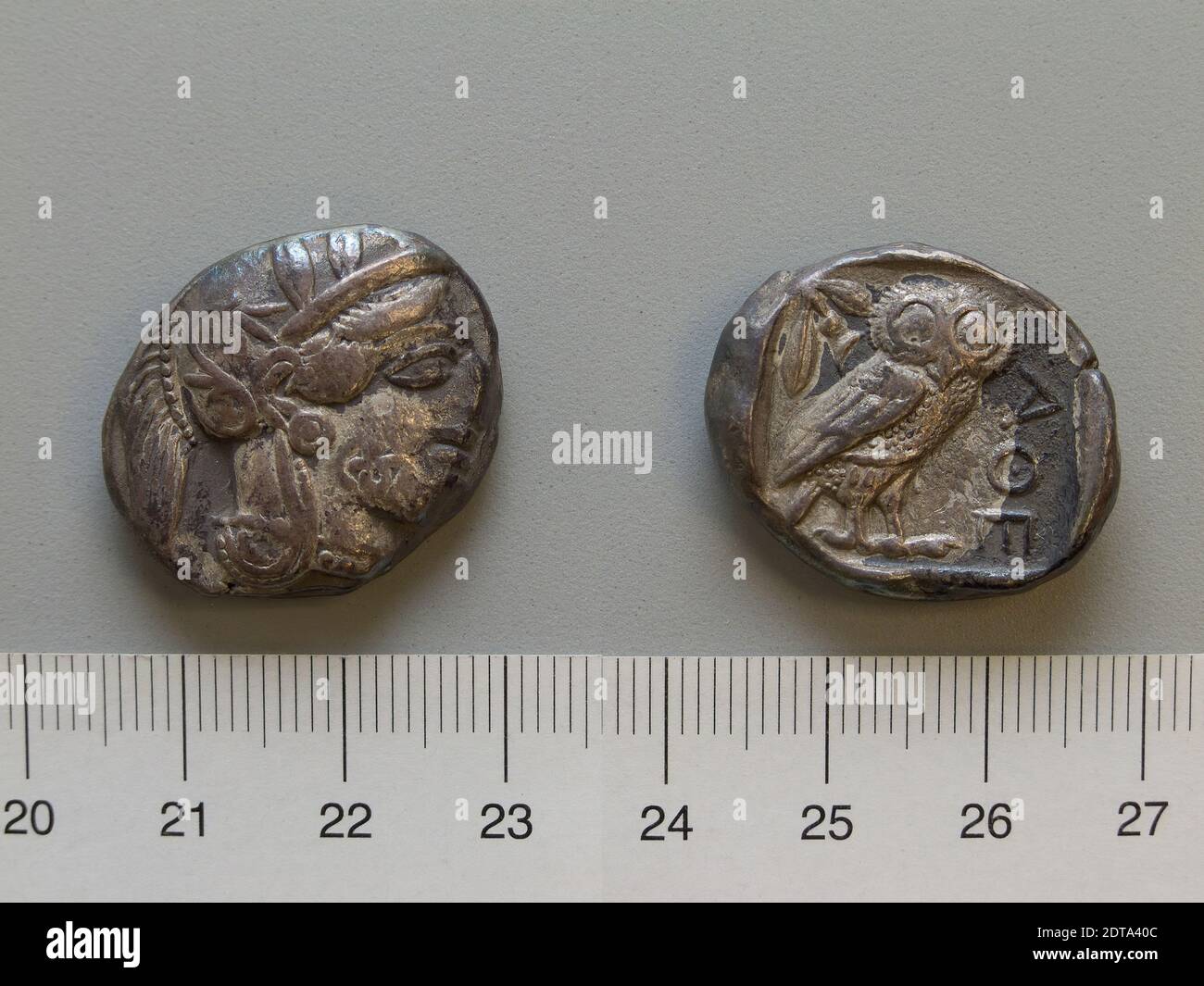Münzstätte: Clarentza, Münze von Clarentza, 420 v. Chr., Silber, 17.18 g, 9:00, 26.0 mm, hergestellt in Clarentza, Peloponnes, Griechisch, Numismatik Stockfoto