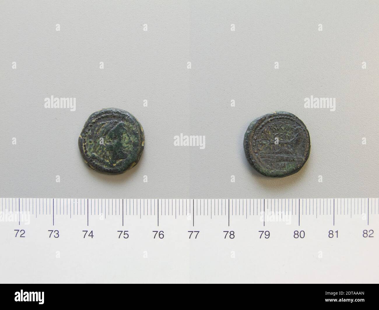 Münzstätte: Rom, Magistrat: M. ABVRI M.F GEM, Quadrans aus Rom, 132 v. Chr., Kupfer, 5.95 g, 3:00, 18.9 mm, Made in Rome, Roman, 2. Jahrhundert v. Chr., Numismatik Stockfoto