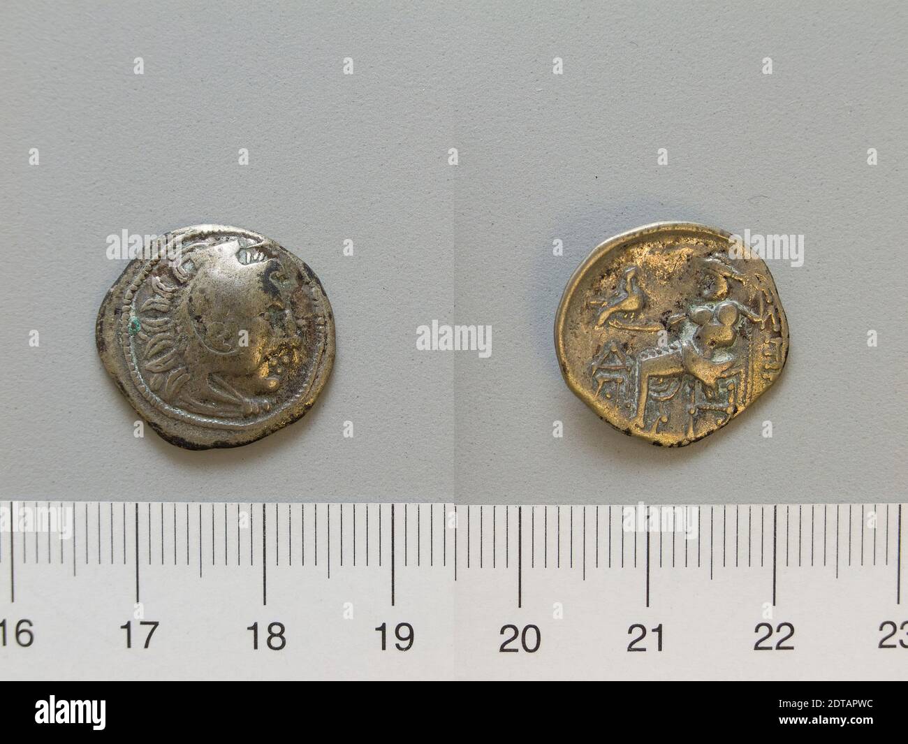 Münzstätte: Mazedonien, 1 Drachme aus Mazedonien, 299–100 v. Chr., Silber, 3.15 g, 12:00, 18.50 mm, Made in Macedonia, Griechisch, 3.–2. Jahrhundert v. Chr., Numismatik Stockfoto