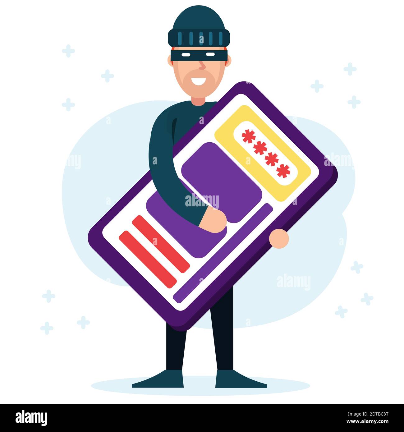 Hacker Zugang Smartphone Passwort Konzept Vektor Illustration Stock Vektor