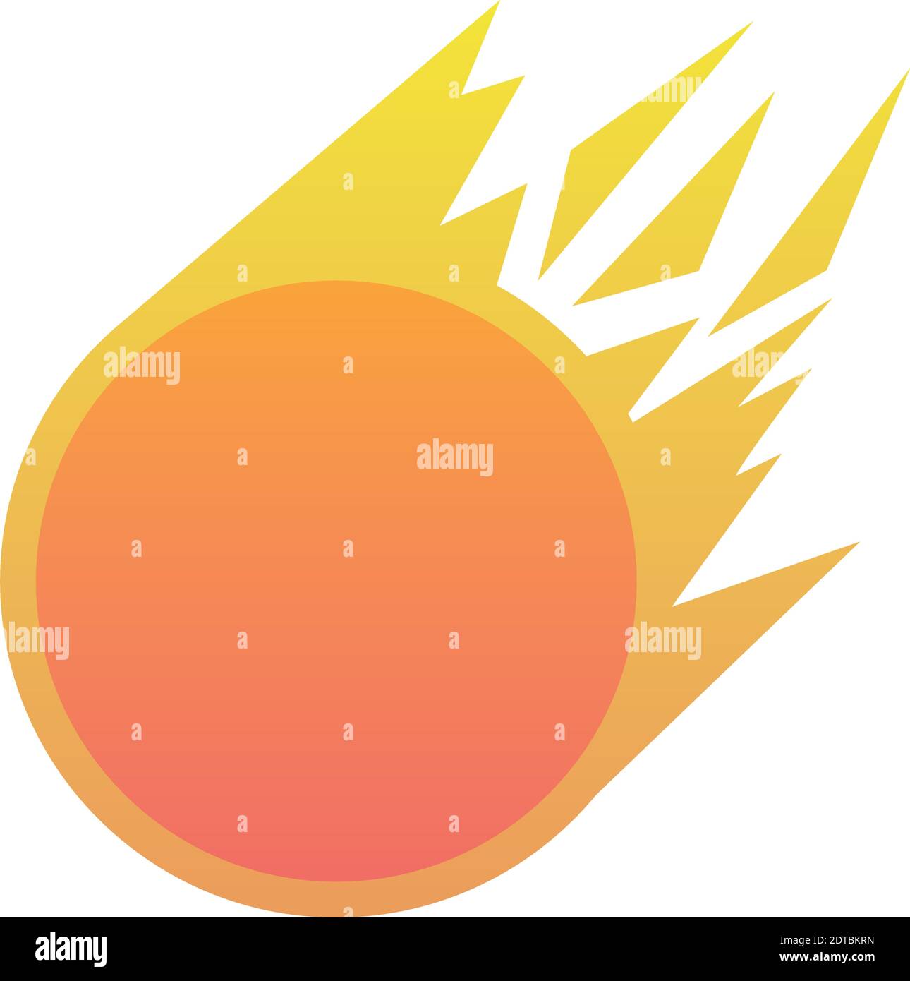 Asteroid in Flammen bedeckt auf einem weißen Hintergrund Vektor-Illustration Design Stock Vektor Asteroid in Flammen bedeckt auf einem weißen Hintergrund Vektor-Illustration Design Stock Vektor
