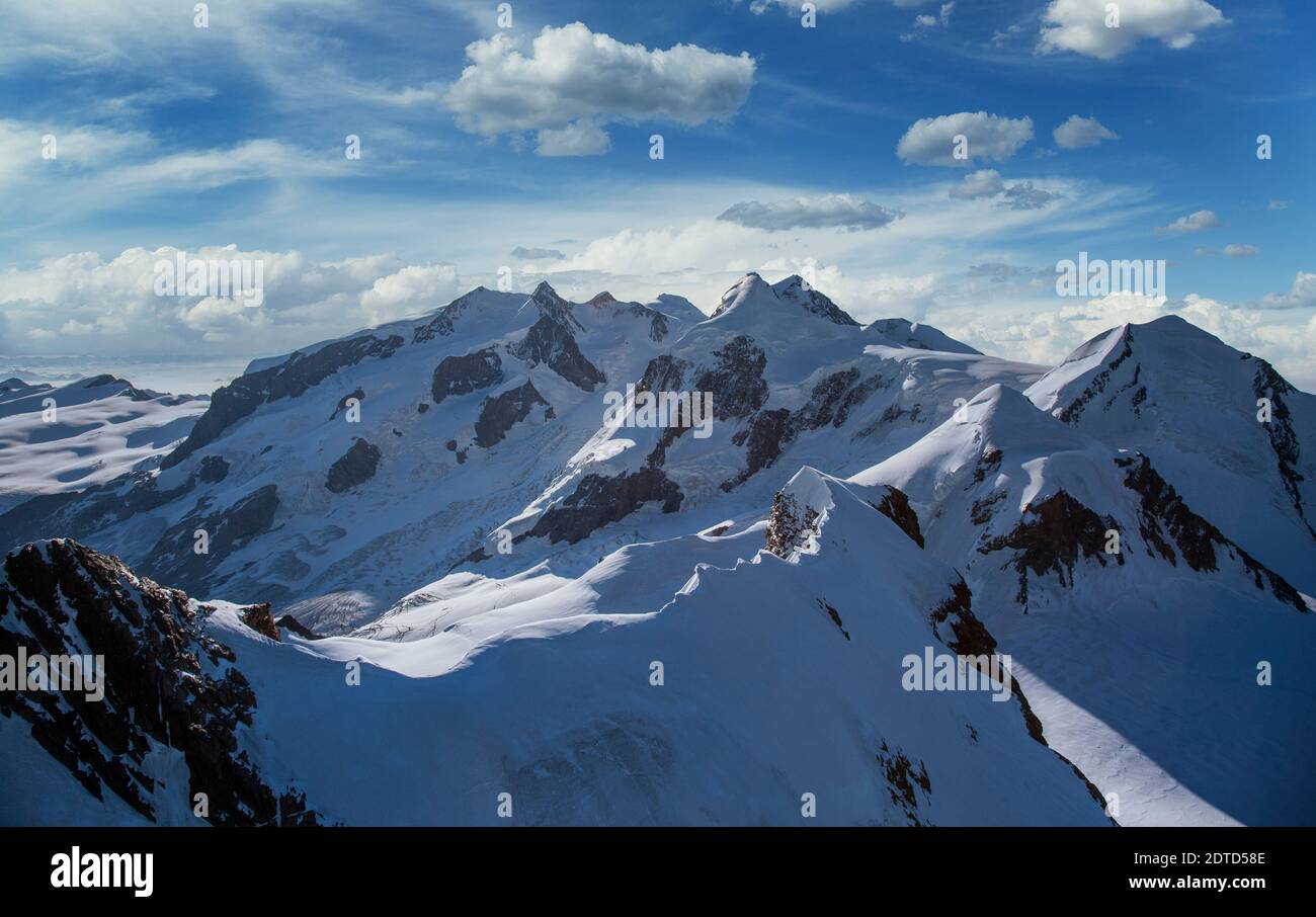 Schweiz, Monte Rosa Massiv, Luftaufnahme Monte Rosa Massiv Stockfoto