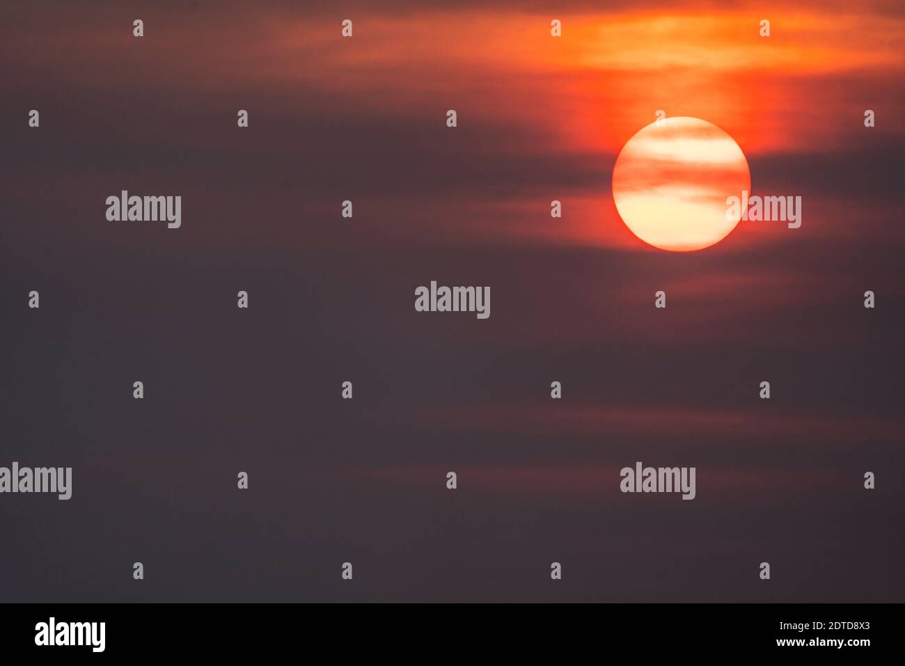 USA, Idaho, Bellevue, Wolkenverhangener Sonnenuntergang Stockfoto