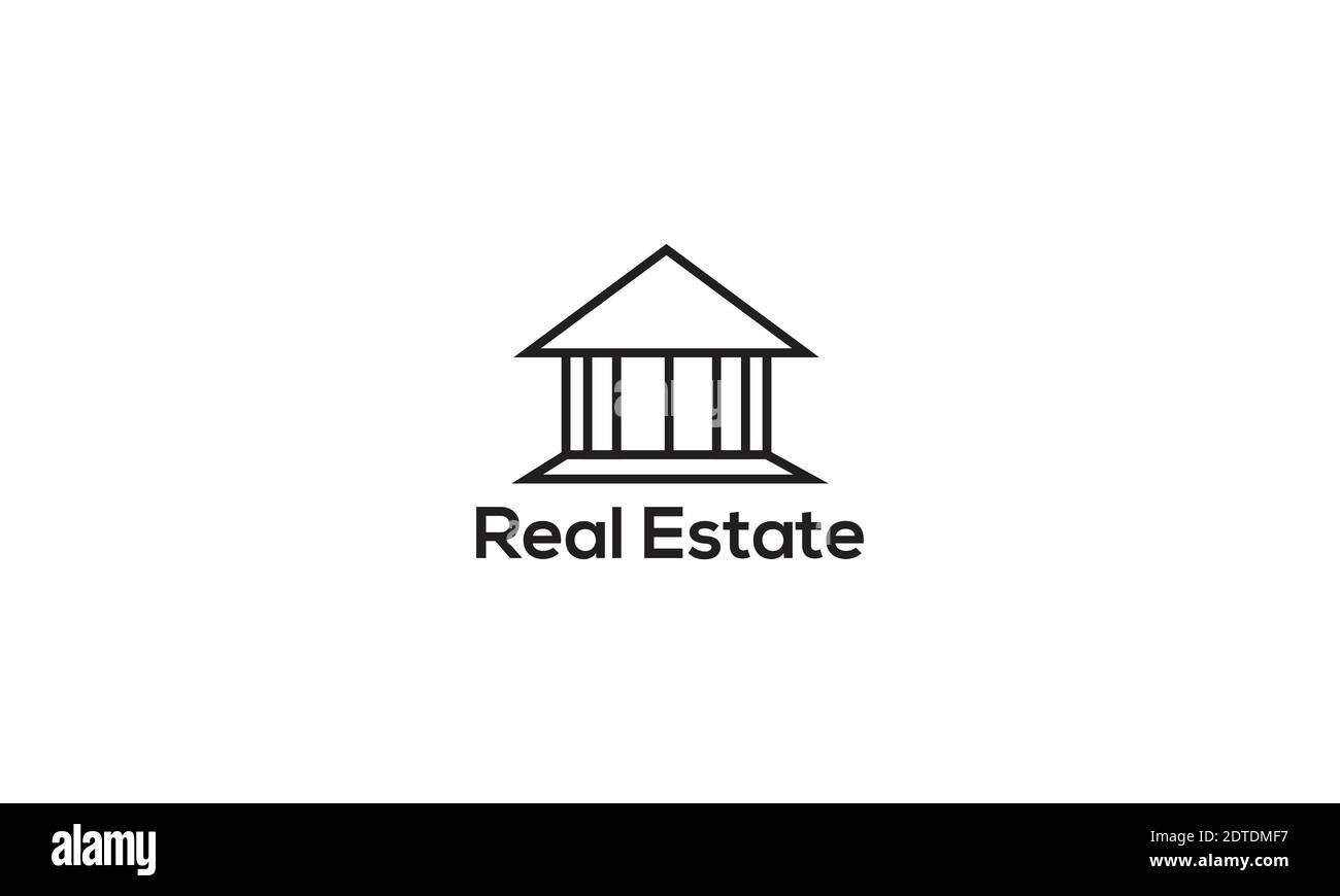 Real Estate Logo Design und Vektor-Vorlage. Gehäuse, Haus, Bau-Logo-Design. Stock Vektor