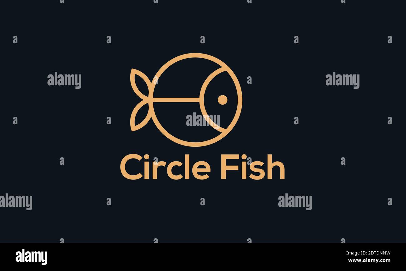 Logo mit kreisförmigen Fischen Stock Vektor