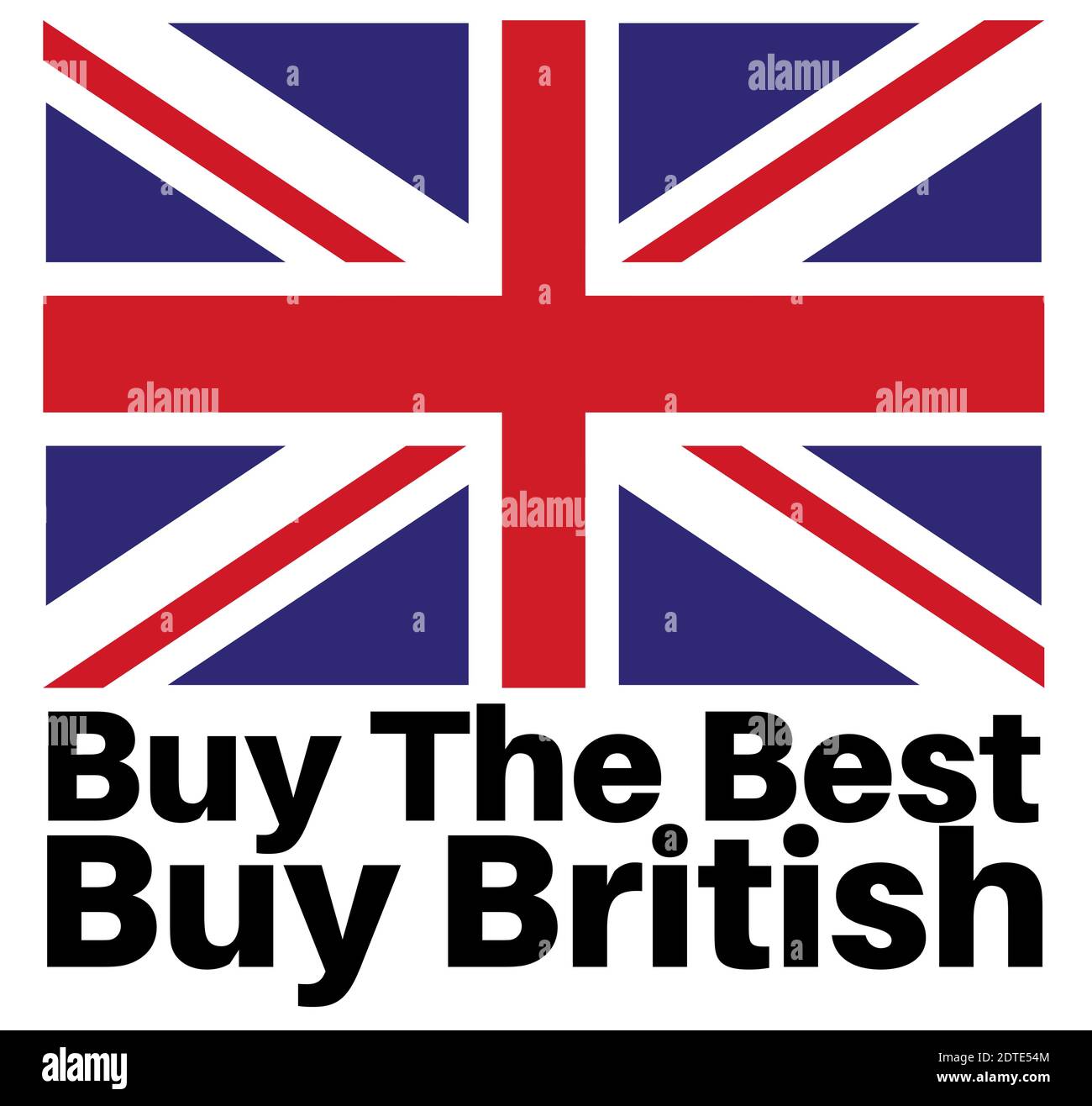 Buy the Best - Kaufen britische Vektor-Illustration mit UK-Flagge auf weißem Hintergrund. Stock Vektor