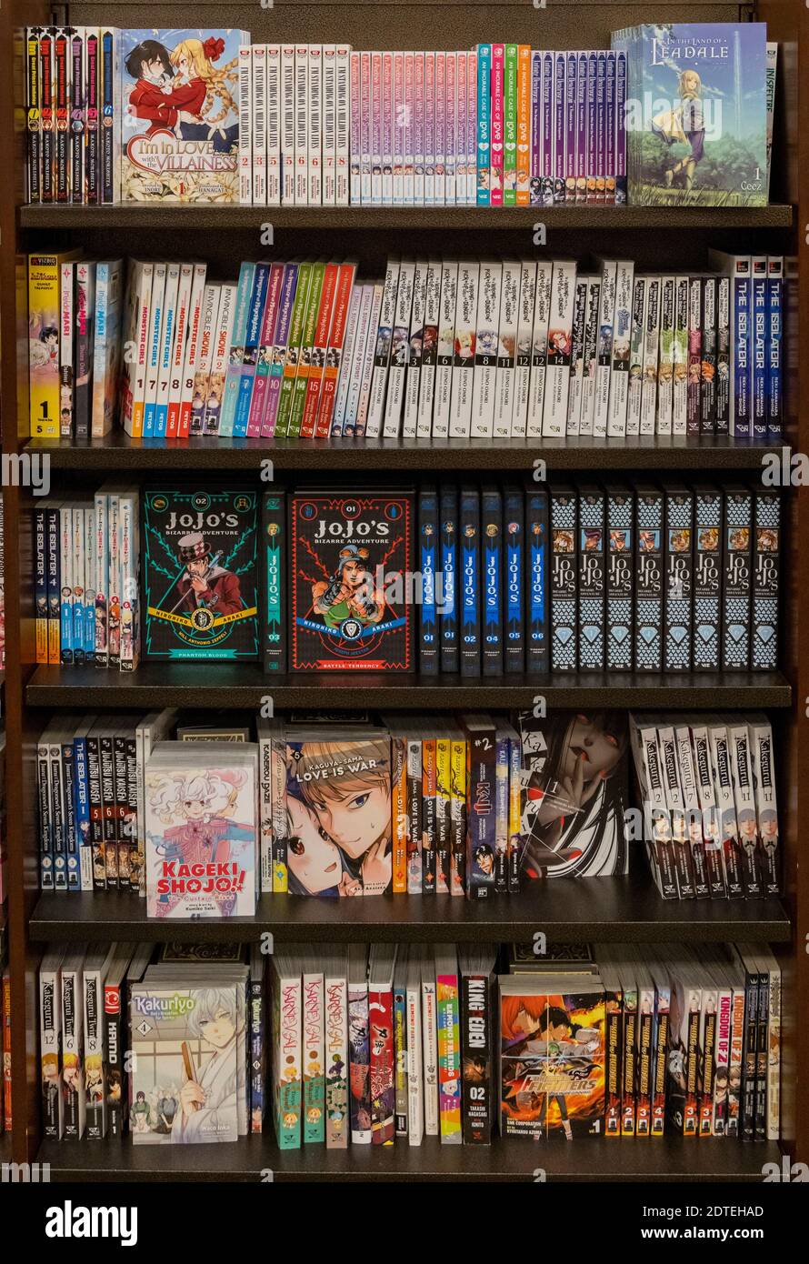 Manga Romane zu verkaufen, Barnes and Noble Buchhandlung, USA Stockfoto