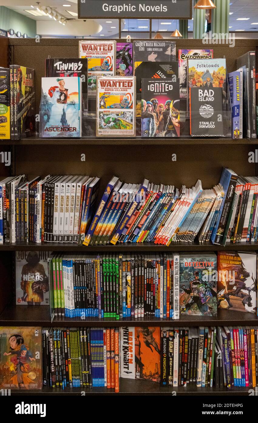 Graphic Novels, Barnes and Noble Buchhandlung, USA Stockfoto