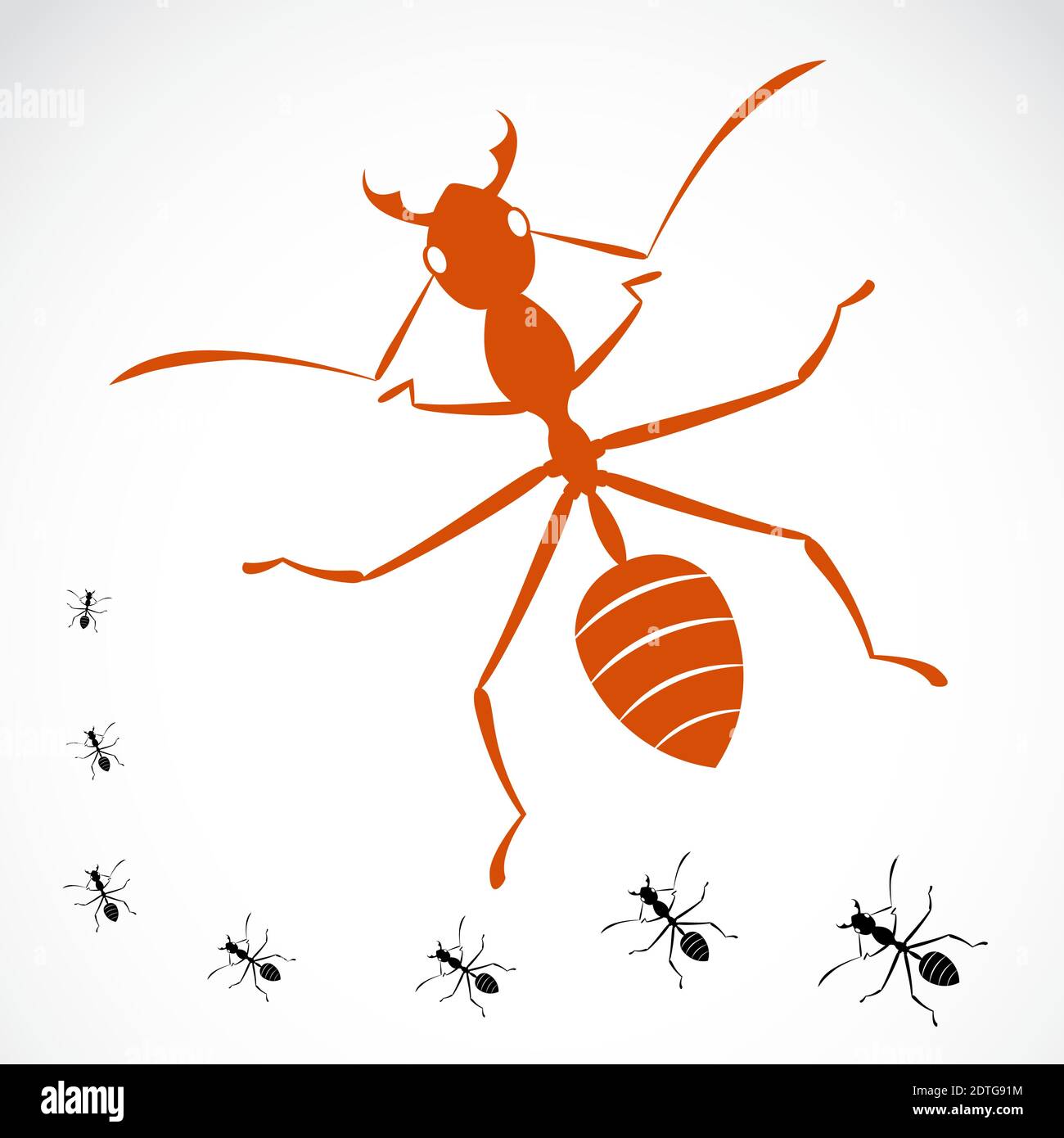 Vektor einer Ameise auf weißem Hintergrund. Leicht editierbare Vektorgrafik mit Ebenen. Stock Vektor