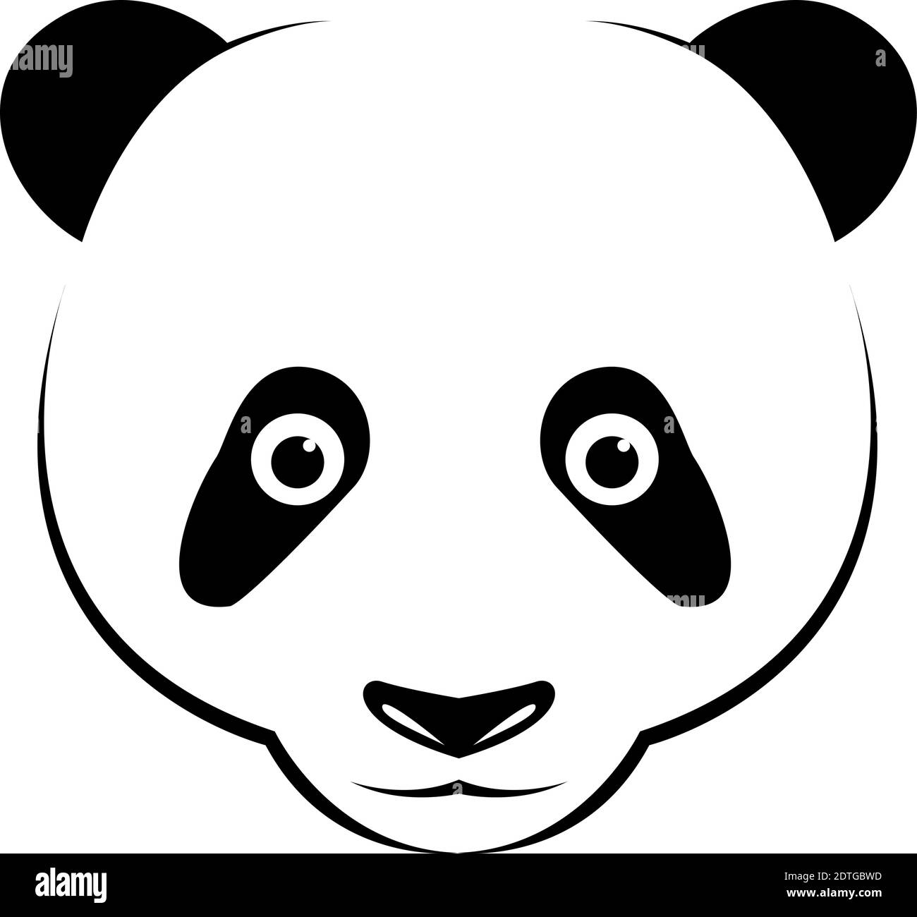 Vektorbild eines Pandas auf weißem Hintergrund. Leicht editierbare Vektorgrafik mit Ebenen. Wilde Tiere. Stock Vektor