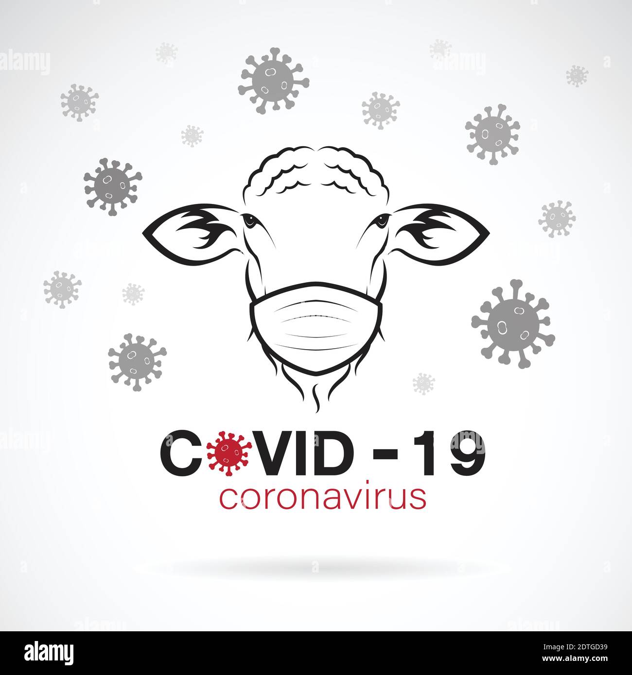 Schafe tragen eine Maske gegen den covid-19 Virus zu schützen., Atemmaske auf Schafgesicht flache Vektor-Symbol für Apps und Websites. Stock Vektor