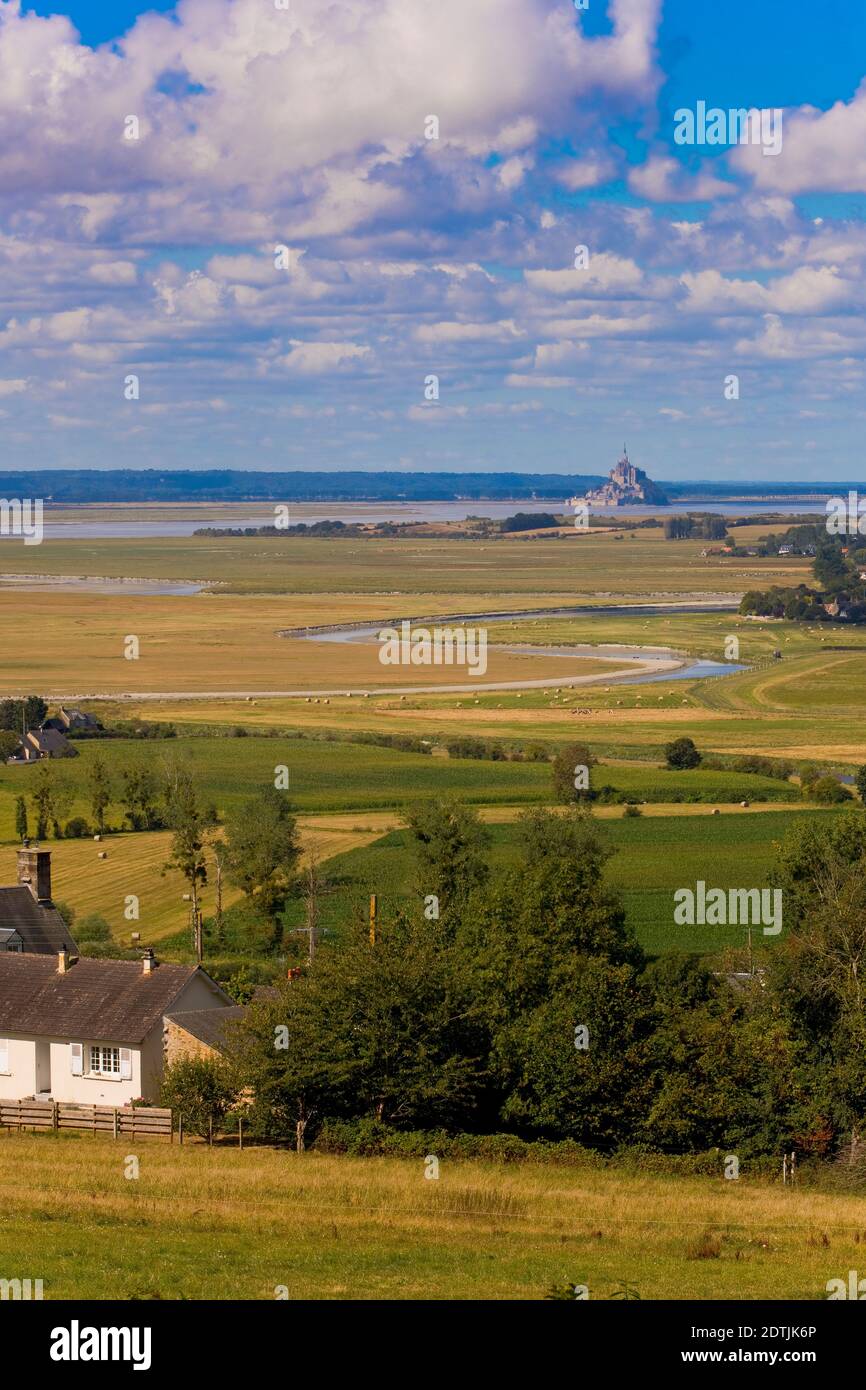 Mont-Saint-Michel Bay, Normandie, Frankreich von Avranches Stockfoto