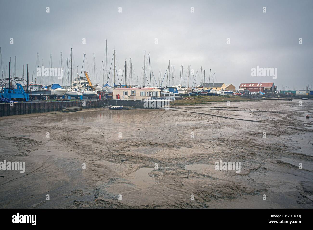 Großbritannien/Essex/Brightlingsea-Hafen bei Ebbe. Stockfoto