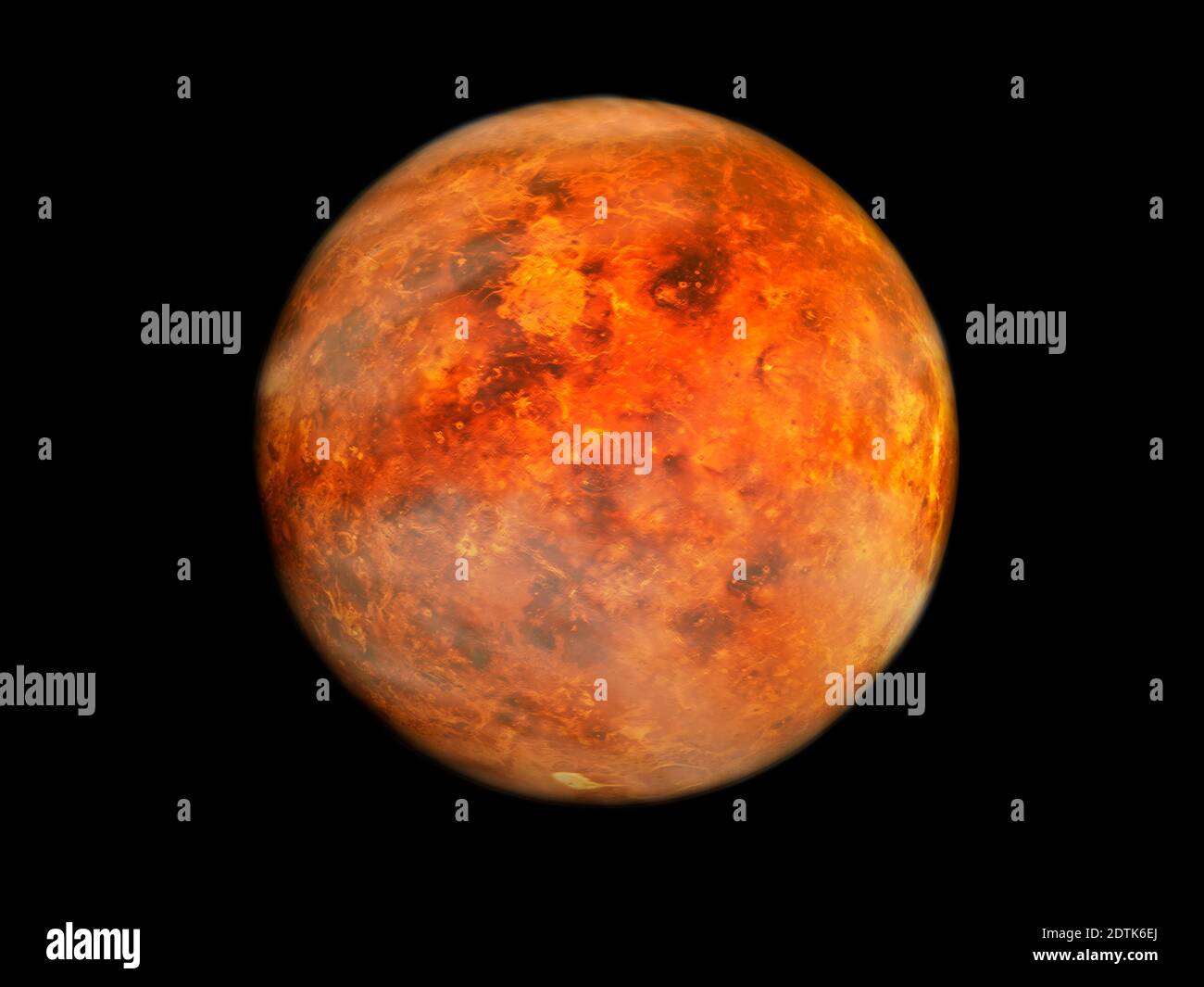 Planet Venus umkreist im Raum mit Monde Konzept Stockfoto