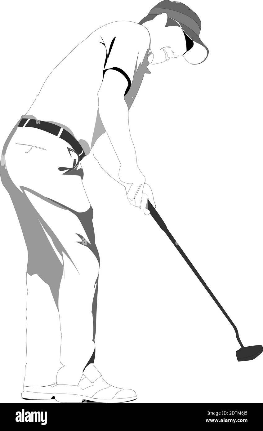 Golf Spieler Plakat. Vektor-illustration Stock Vektor