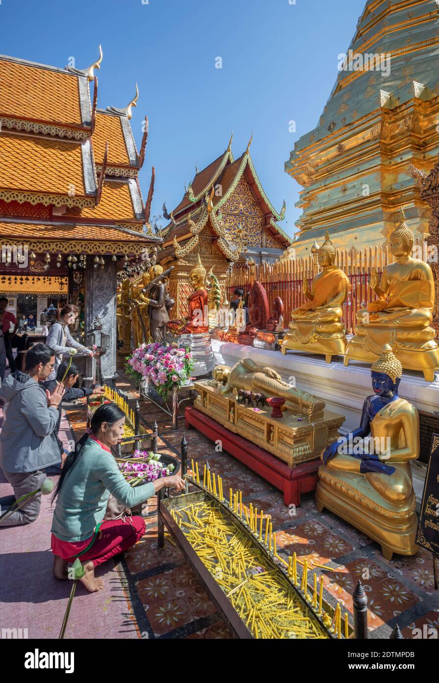 Thailand, Chiang Mai Stadt, Wat Phra That Doi Suthep Tempel Stockfoto