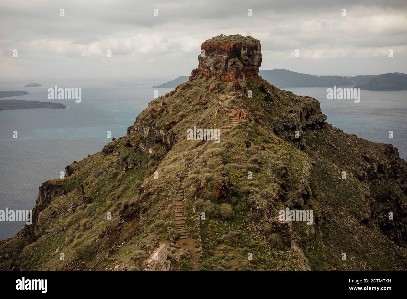 Skaros Rock, Imerovigli, Santorini, Griechenland Stockfoto