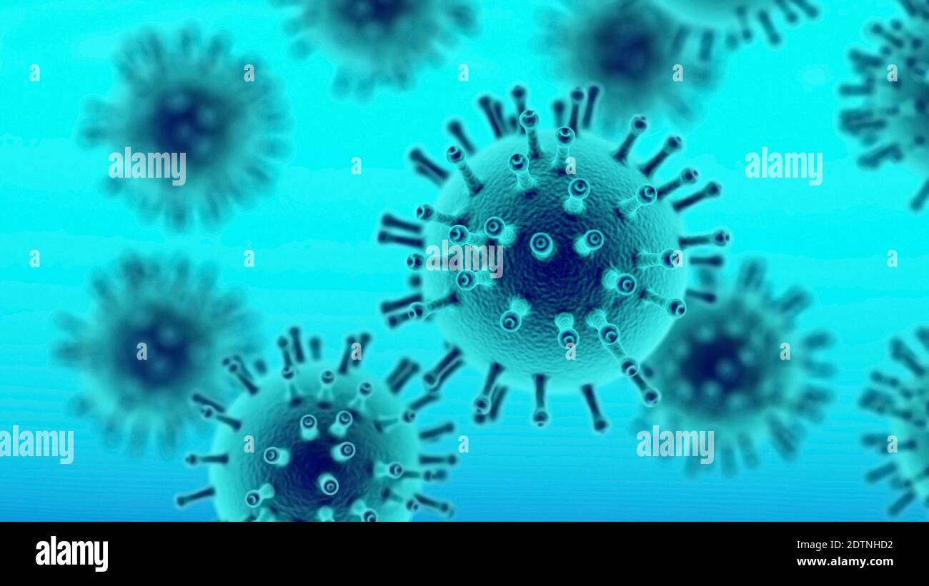 Covid 19 Coronavirus-Konzept. Gesundheitswesen medizinischen Hintergrund Mikrobiologie. Globaler Pandemie-Hintergrund. Pandemie, Grippe, Corona Medizin Konzept. Stockfoto