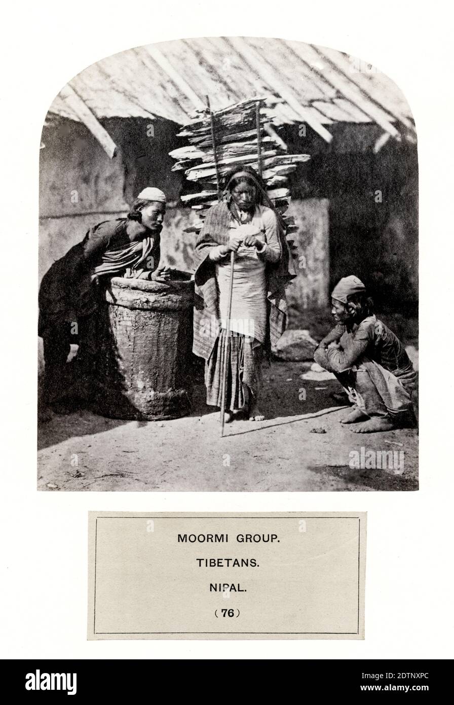 The People of India: Eine Serie von fotografischen Illustrationen, mit beschreibenden Briefedruck, der Rassen und Stämme von Hindustan - veröffentlicht in den 1860er Jahren im Auftrag des Vizekönigs, Lord Canning - Moormi-Gruppe, Tibeter, Nepal. Stockfoto