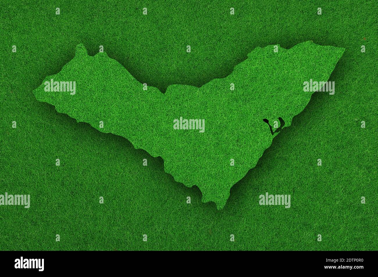 Karte von Alagoas auf grünem Filz Stockfoto