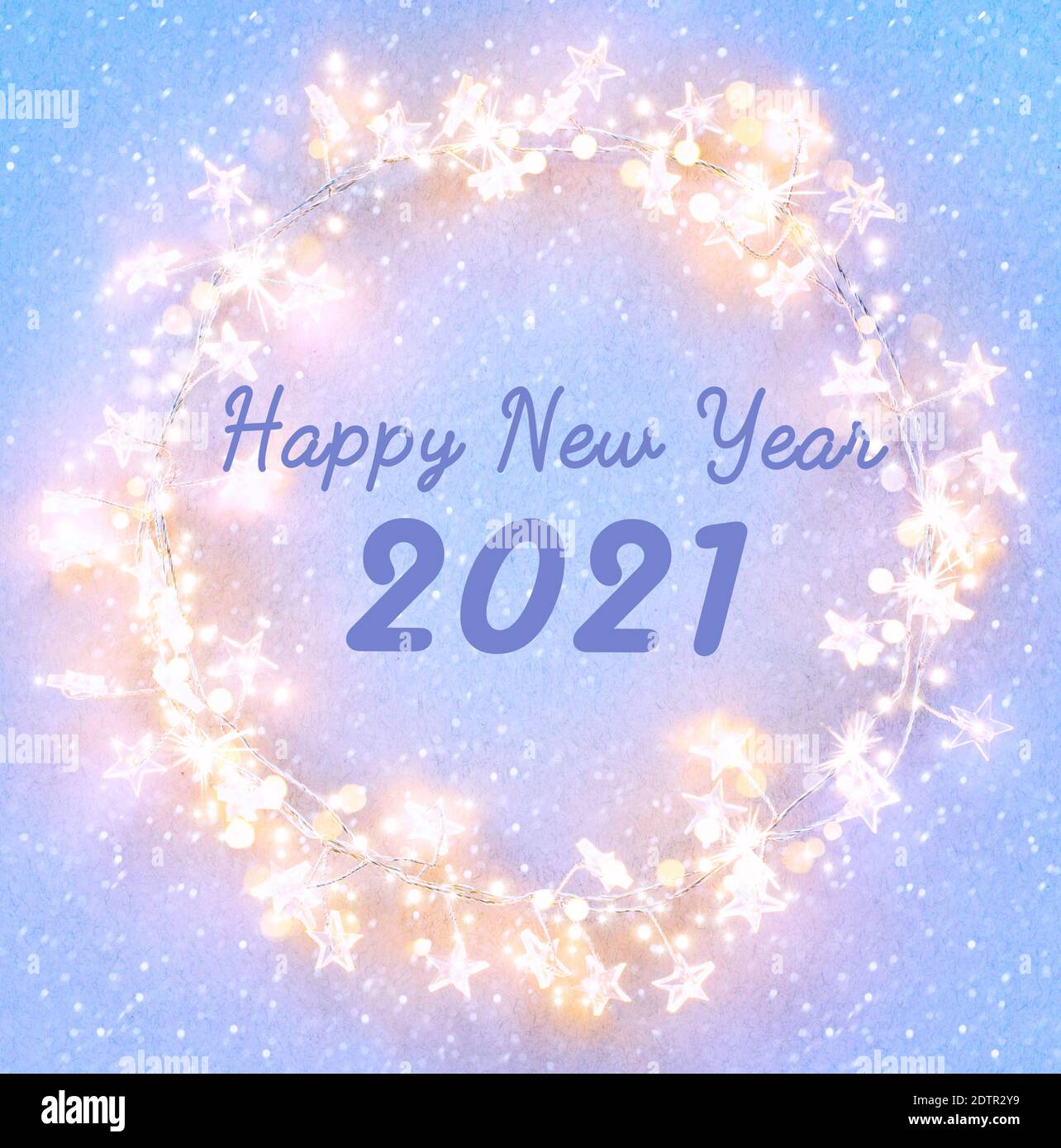 Ein abstraktes 2021 Happy New Year Banner oder Grußkarte Hintergrund Stockfoto