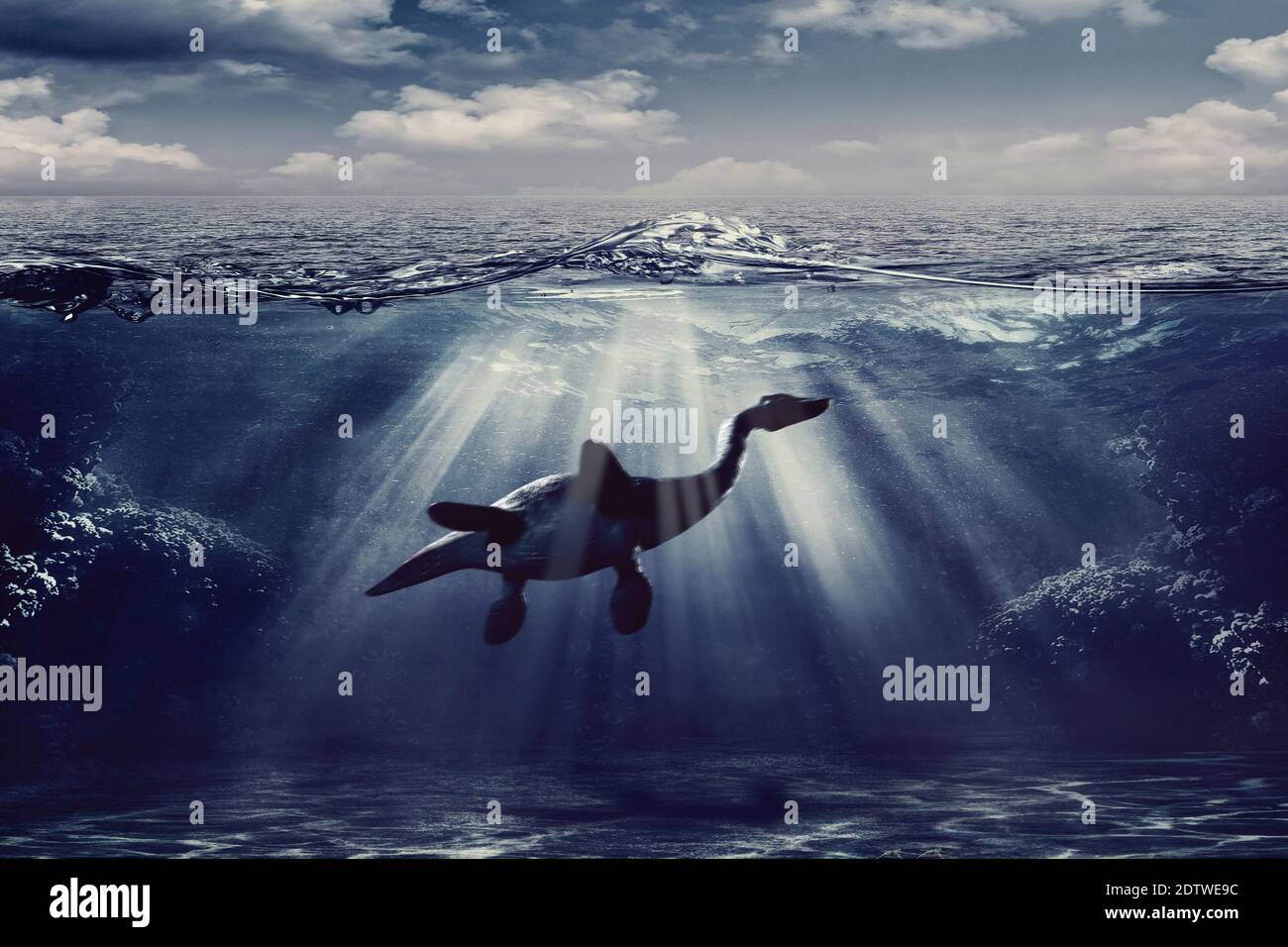 Diver's Sicht auf Lake Monster. Stockfoto