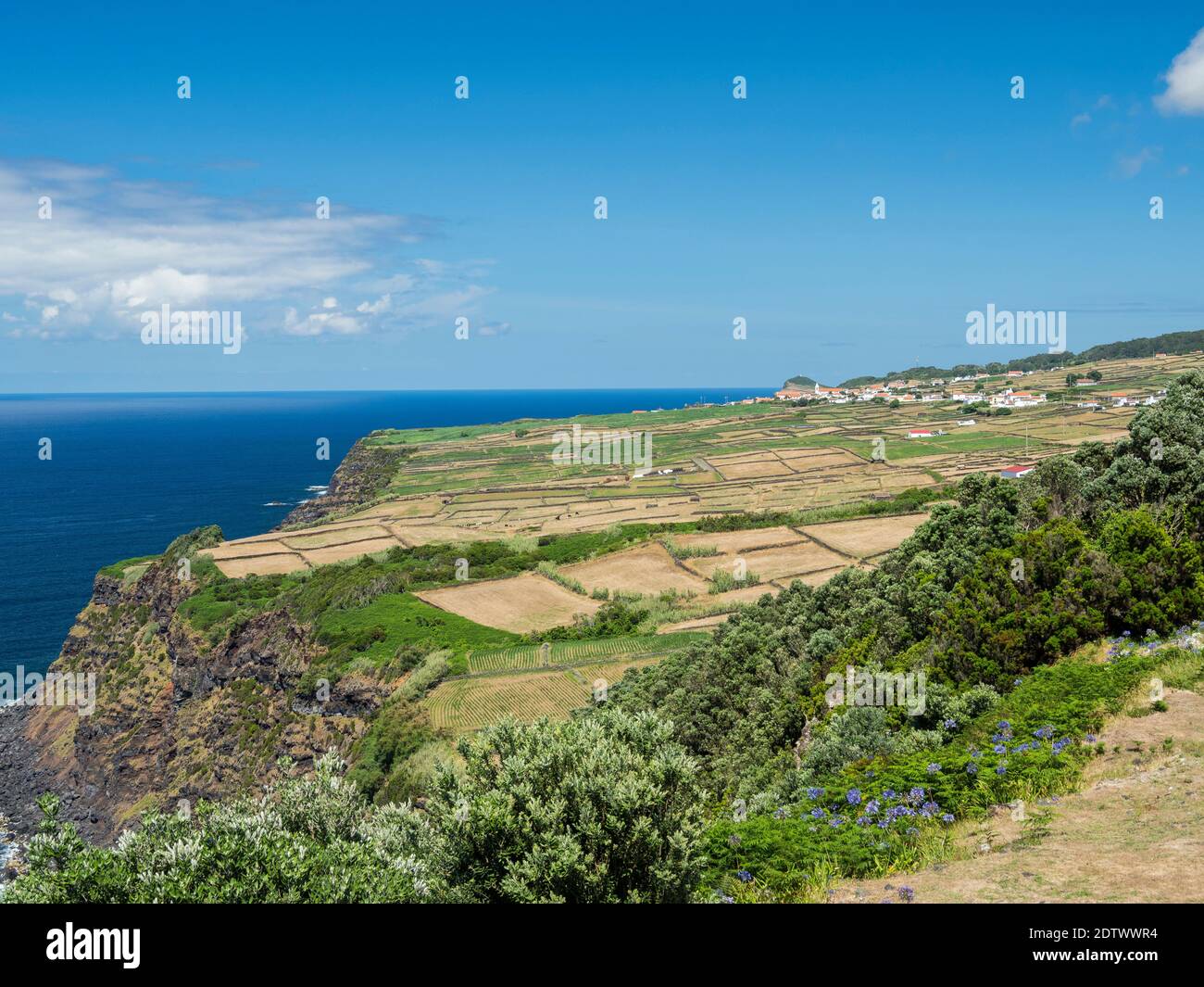 Landschaft in der Nähe von Miradouro do Raminho. Insel Ilhas Terceira, Teil der Azoren (Ilhas dos Acores) im atlantischen Ozean, einer autonomen Region von Por Stockfoto