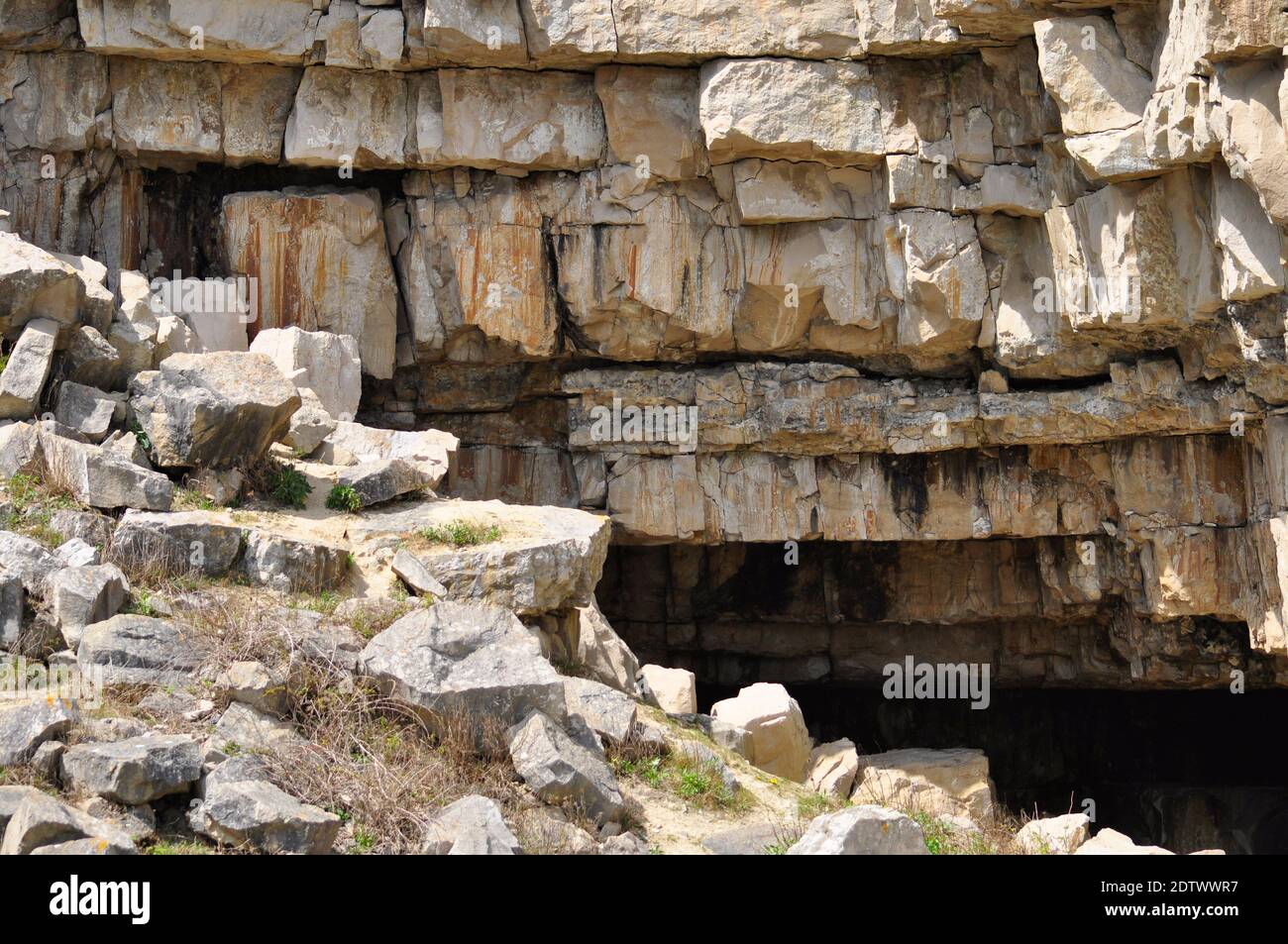 Winspit Steinbruch, ein stillgelegten Steinbruch in der Nähe von Worth Matravers an der Jurrasic Küste in Dorset UK Stockfoto