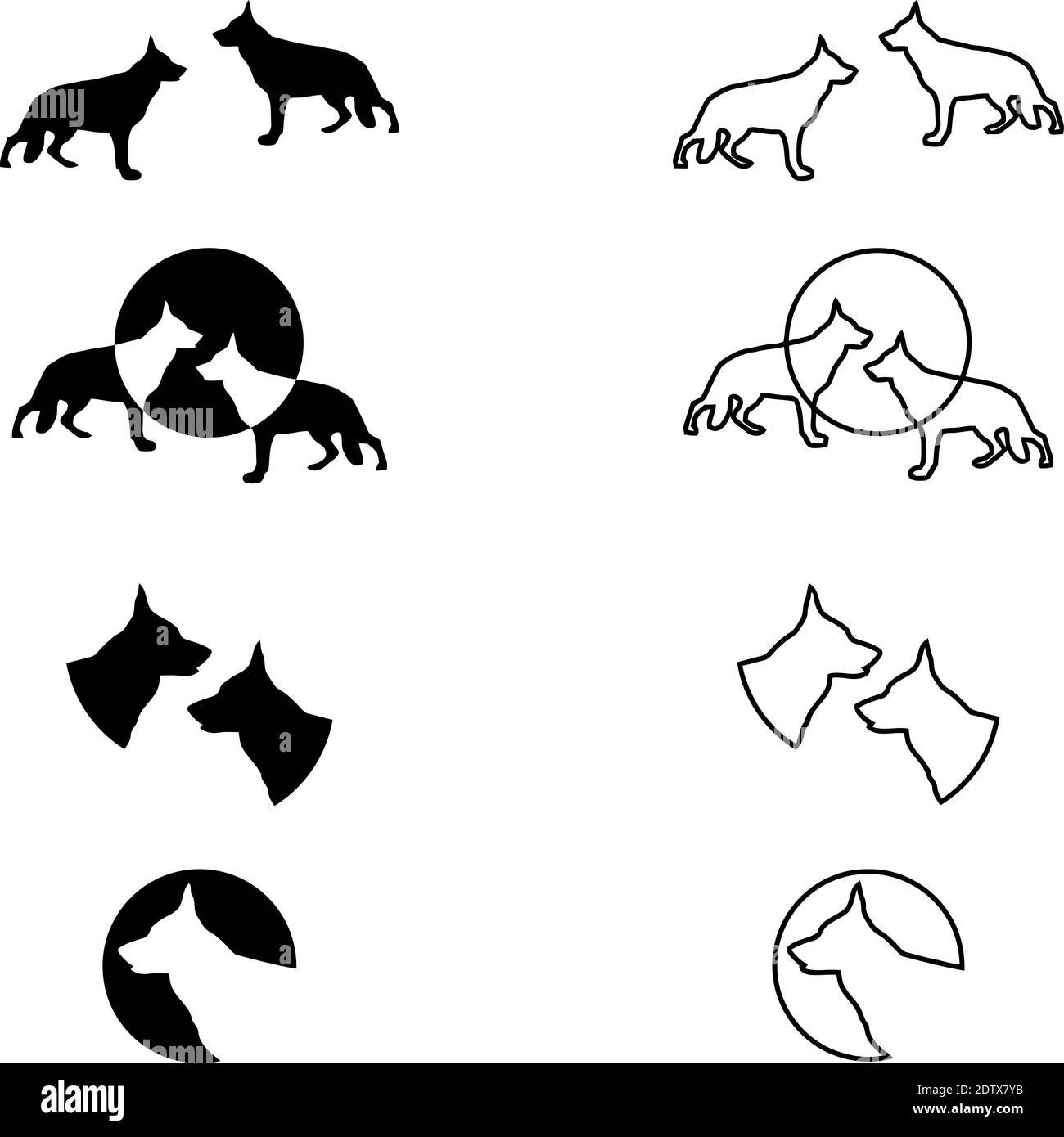 Hunde Kollektion, Hunde, Logo Stock Vektor