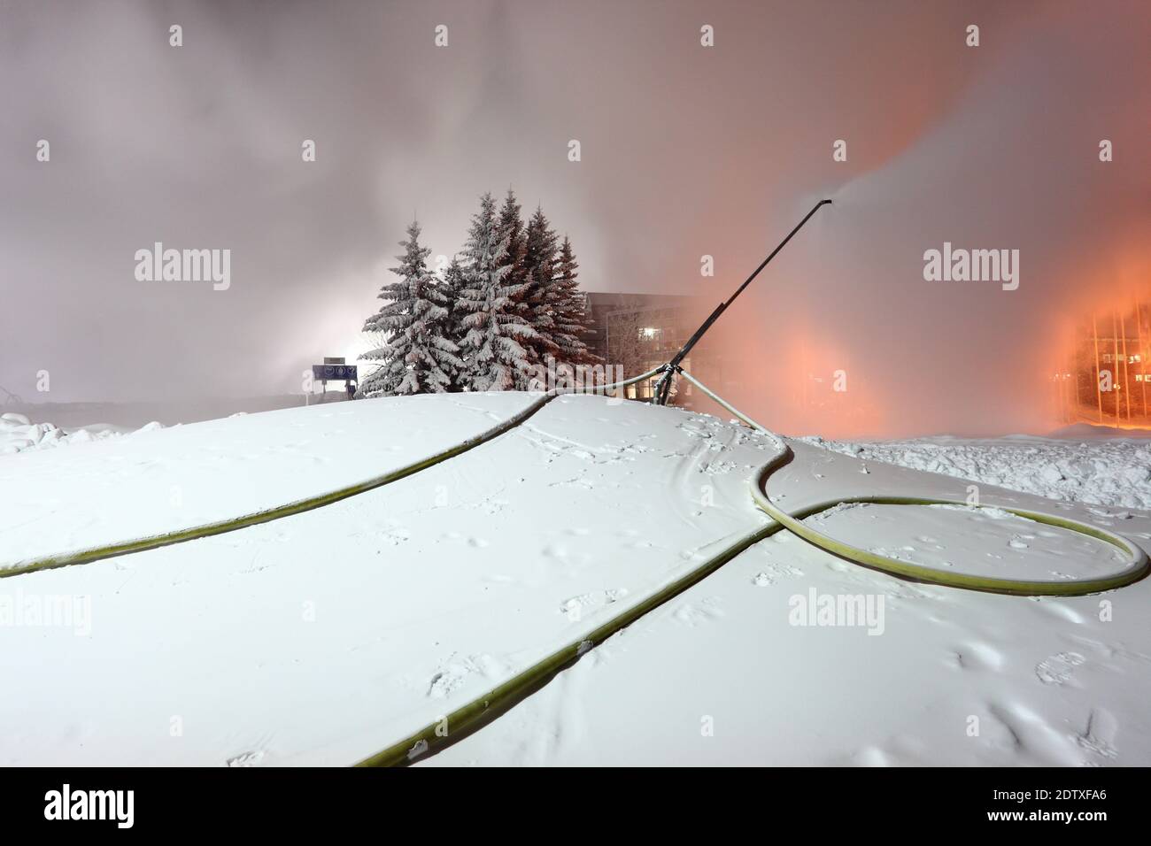 Schnee machen in Calgary Stockfoto