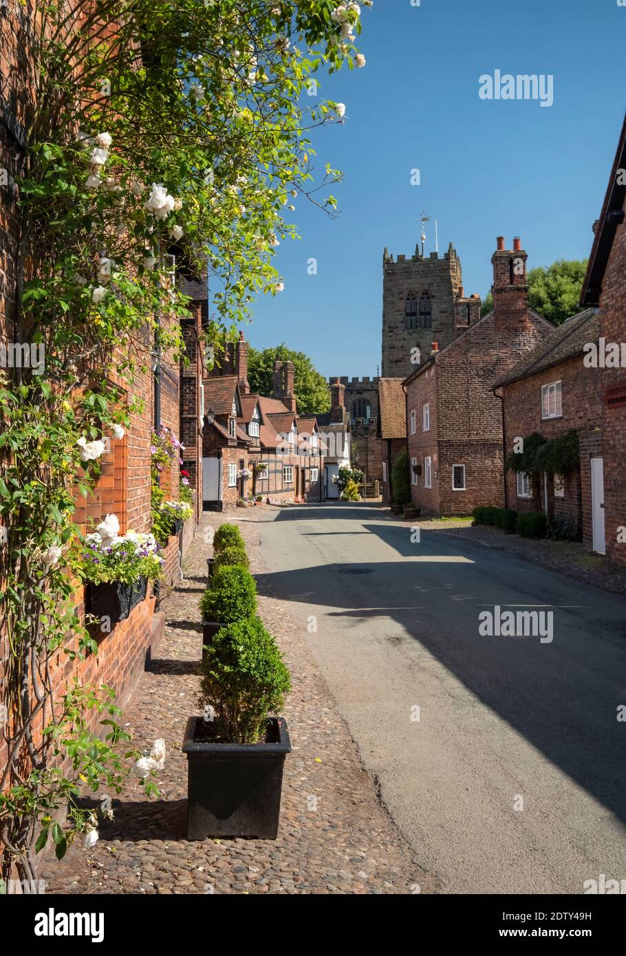 Dorf von Great Budworth im Sommer, Cheshire, England, Großbritannien Stockfoto