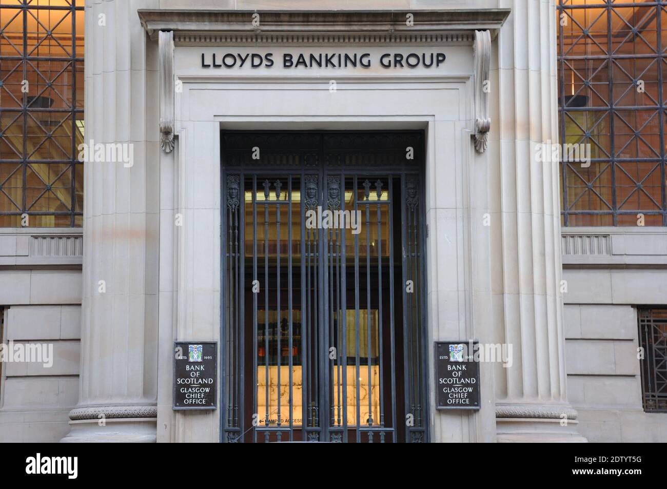 Hauptniederlassung der Bank of Scotland bei der Lloyds Banking Group in Glasgow, Schottland, Großbritannien Stockfoto
