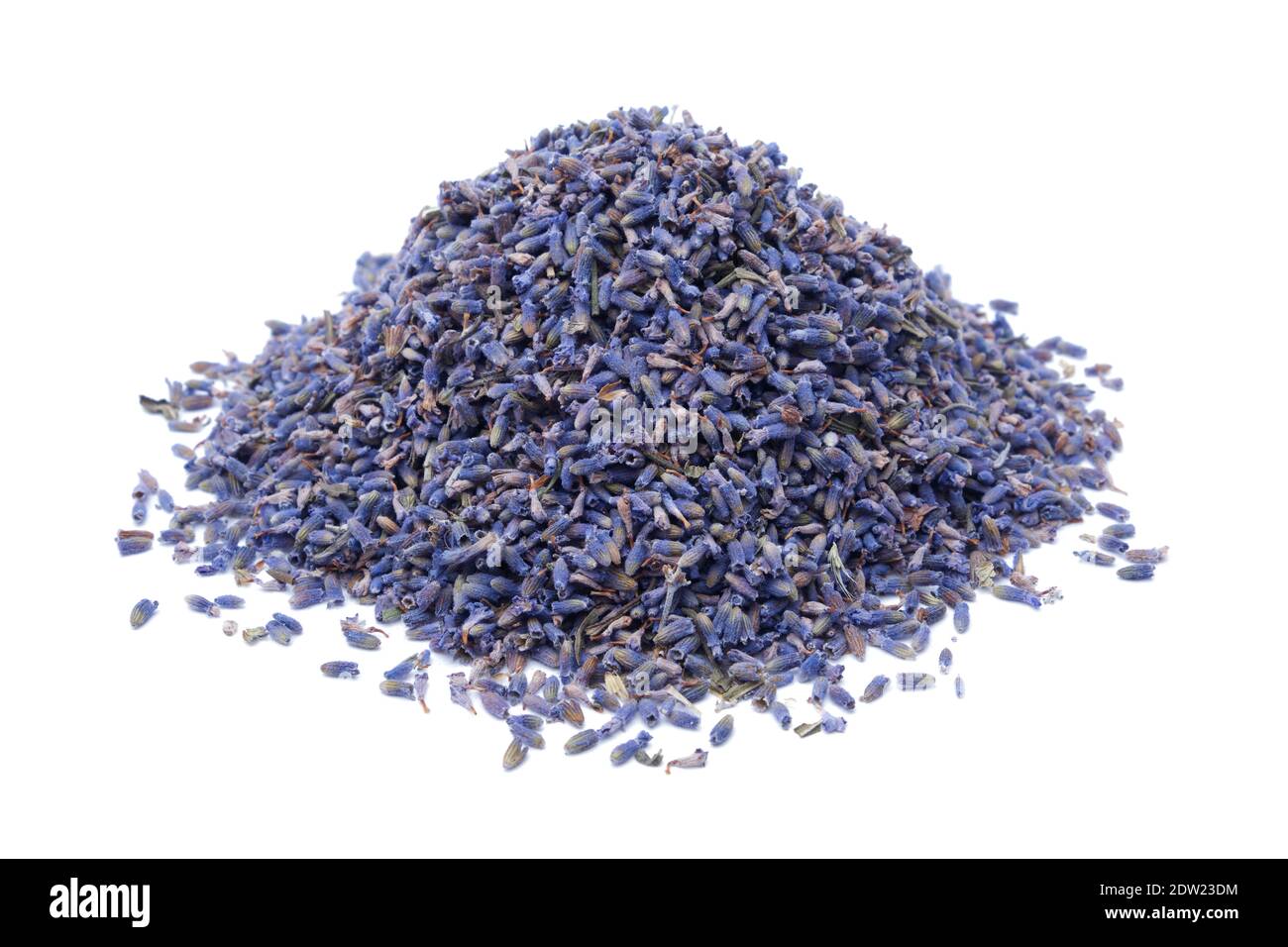 Getrocknete gesunde Lavendel Haufen auf weiß. Alternative Medizin. Stockfoto