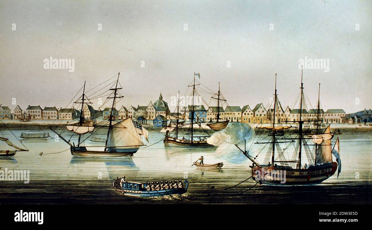 Paramaribo a la Riviere de Surinam Dedie ... an seine Majestät der König der Pays-Bas, Großherzog von Luxemburg Holland, die Niederlande, Niederländisch, Stockfoto