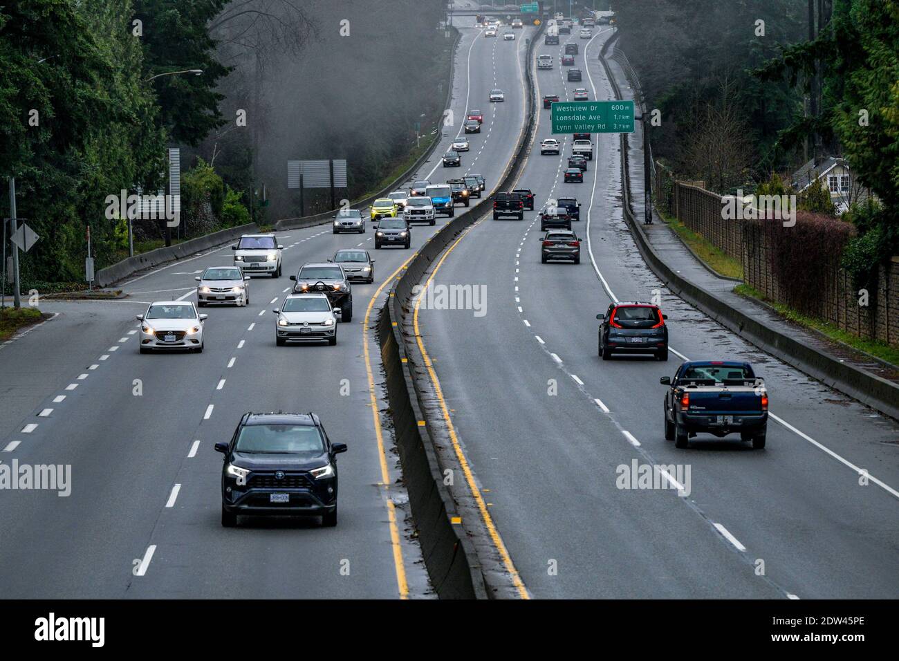 Obere Ebenen Highway 1, North Vancouver, British Columbia, Kanada Stockfoto