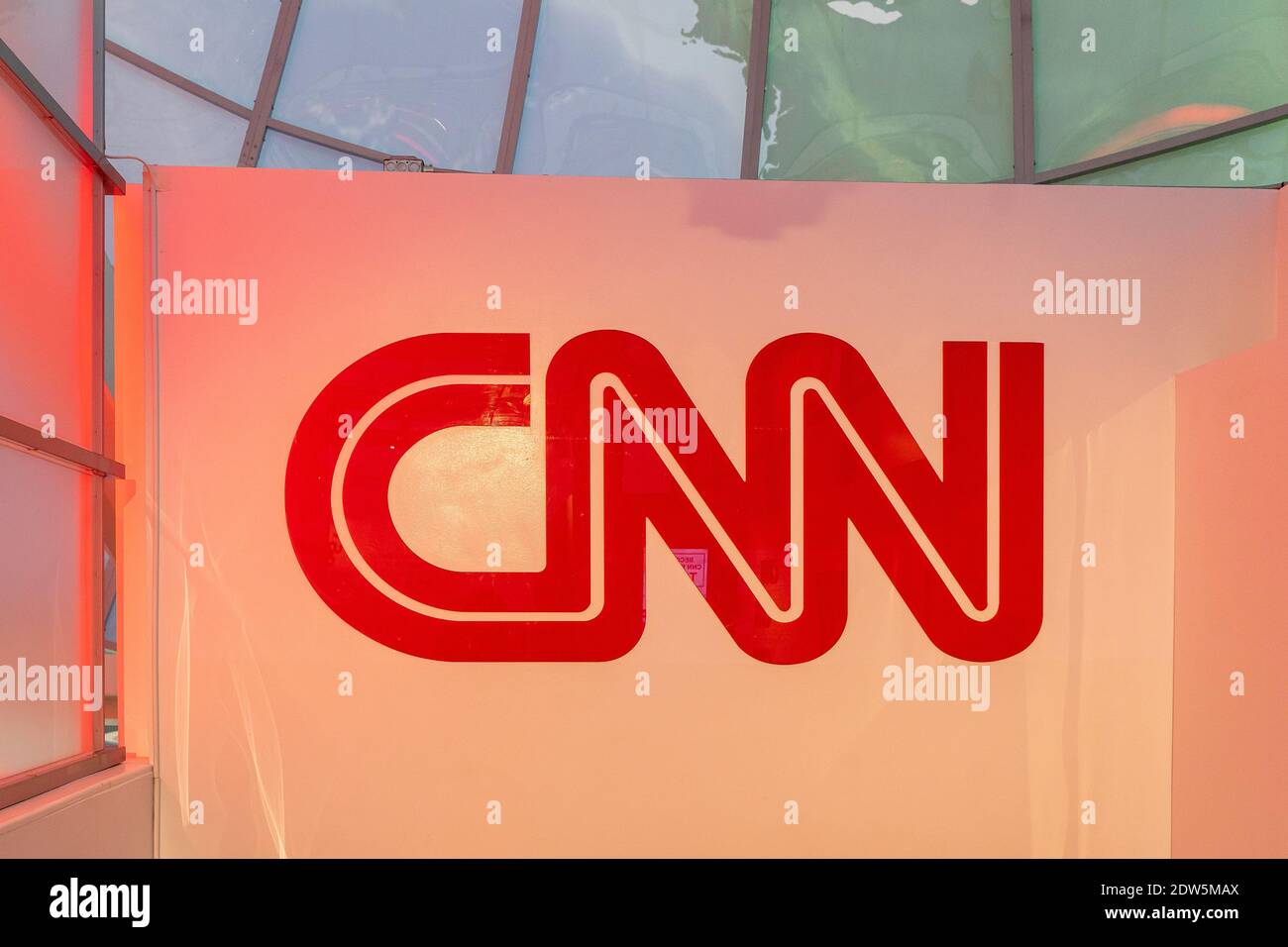 CNN-Zeichen im CNN Center in Atlanta, Georgia, USA Stockfoto