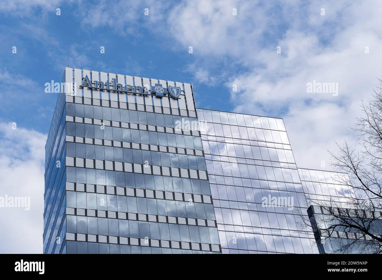 Gebäude von Anthem Blue Cross und Blue Shield auf dem Gebäude in Atlanta, Georgia, USA Stockfoto