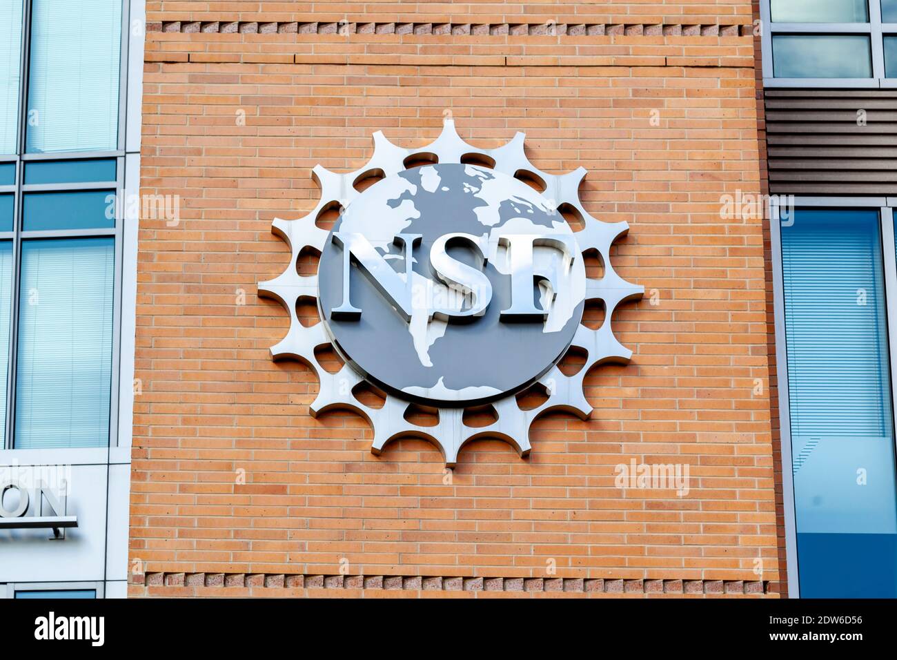 Siegel der National Science Foundation (NSF) in Washington D.C., USA. Stockfoto