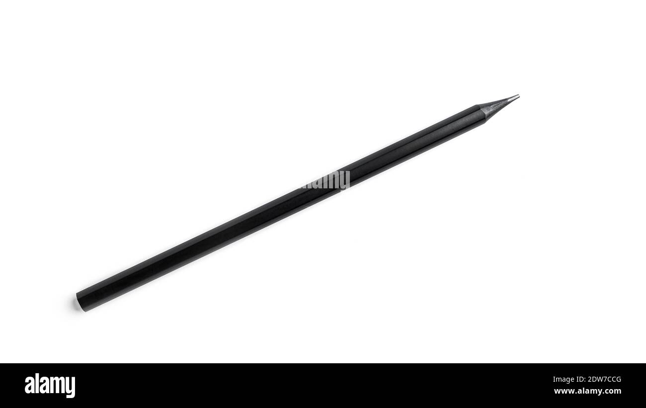 Schwarzer Bleistift auf weißem Hintergrund. Hochwertige Fotos Stockfoto